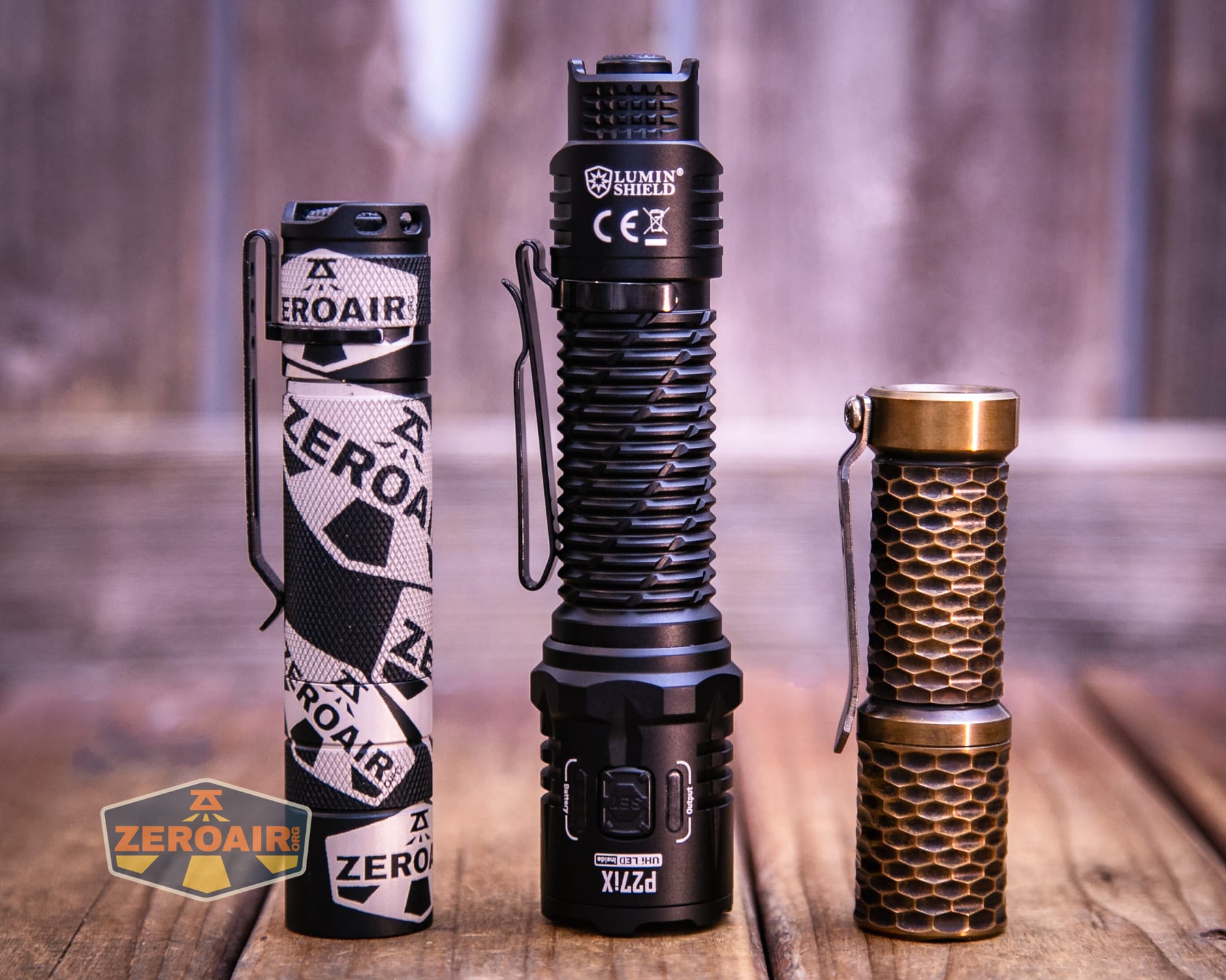 Nitecore P27iX customizable tactical flashlight with two standard sized flashlights