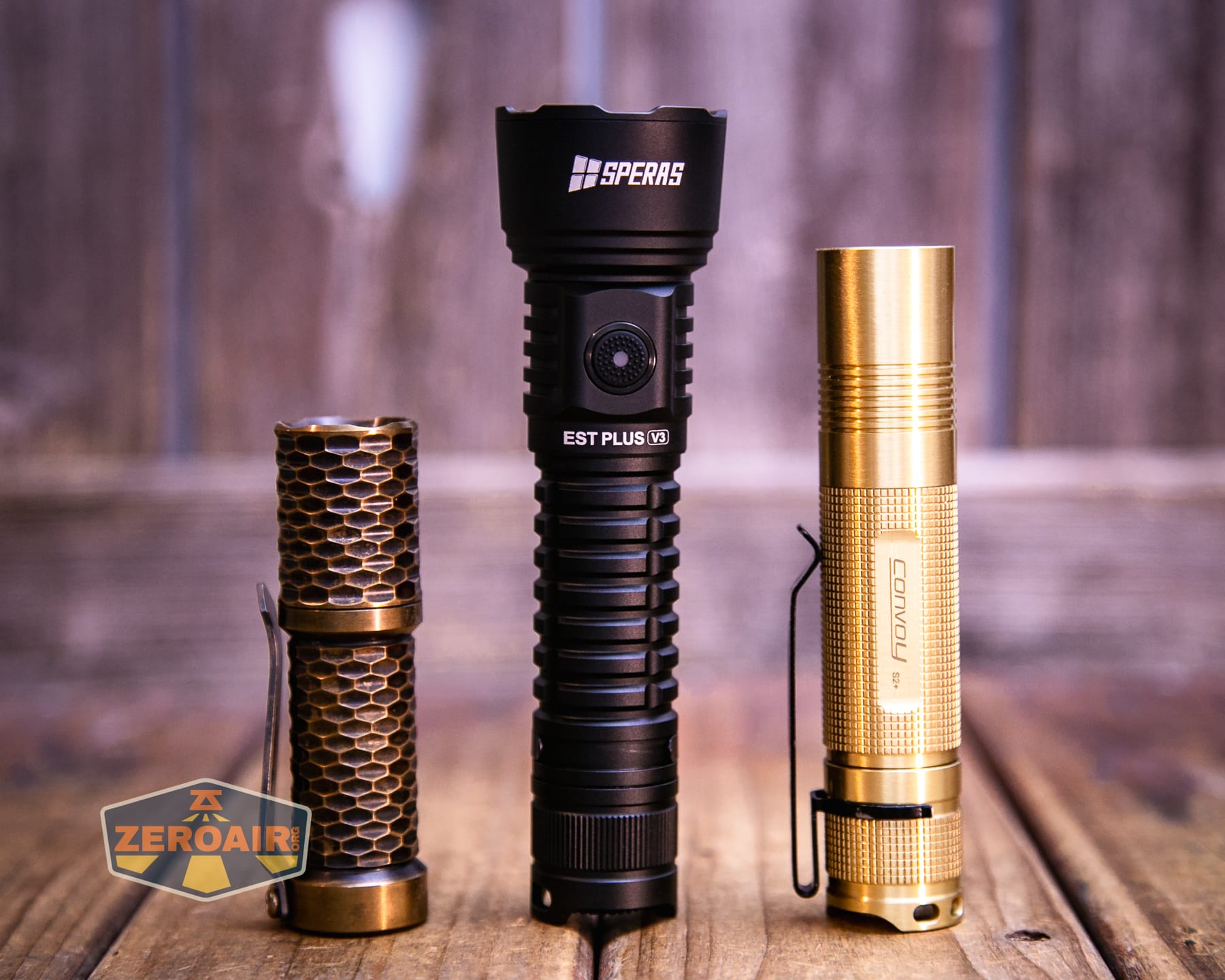 Speras EST PLUS V3 flashlight with two standard sized flashlights