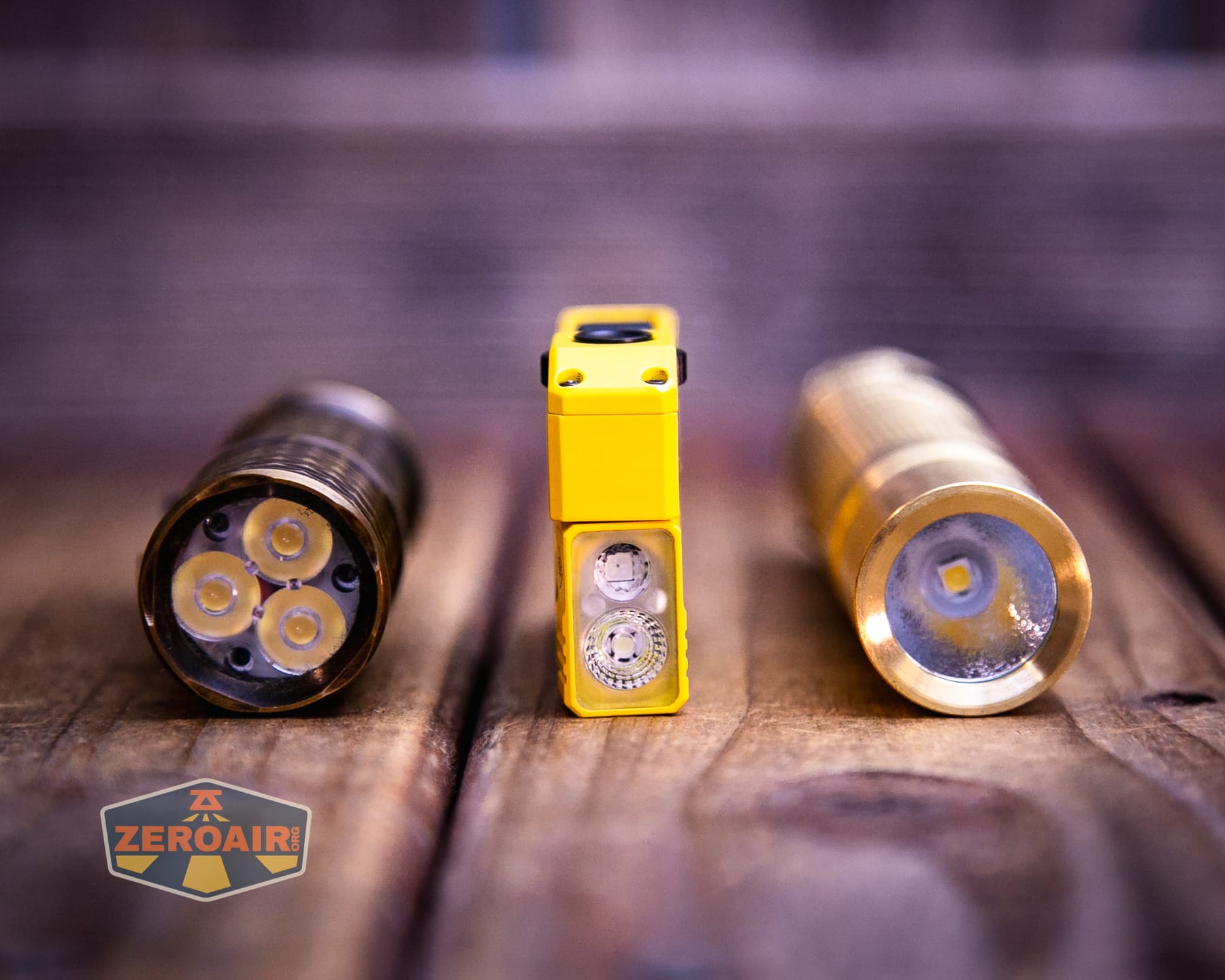 Wuben G5 Yellow EDC Keychain flashlight with two standard sized flashlights