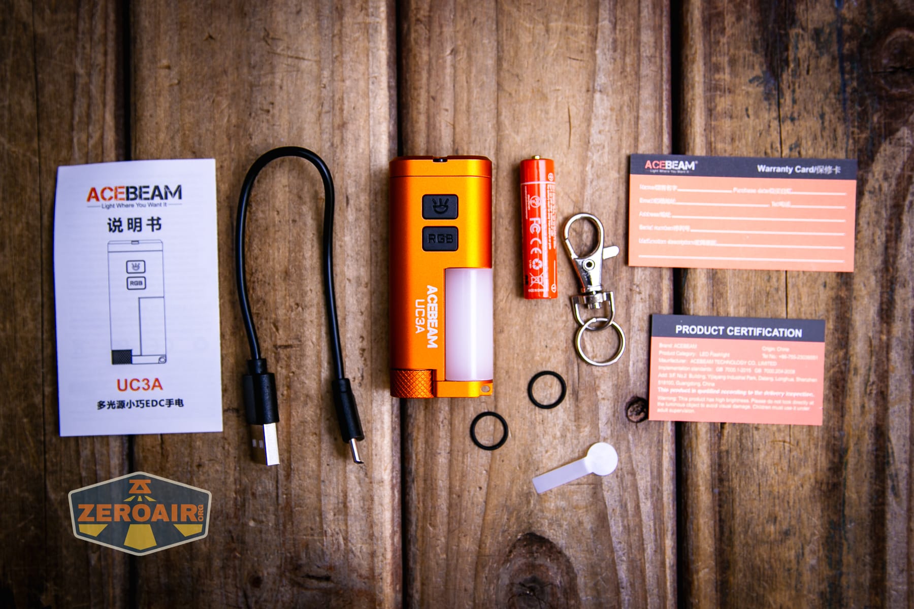 Acebeam UC3A Signal flashlight what's included