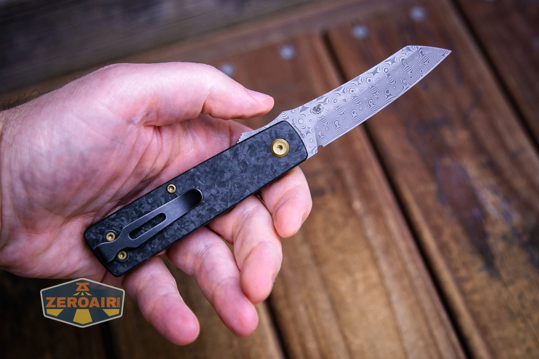 Kansept Higonokami liner lock knife in hand