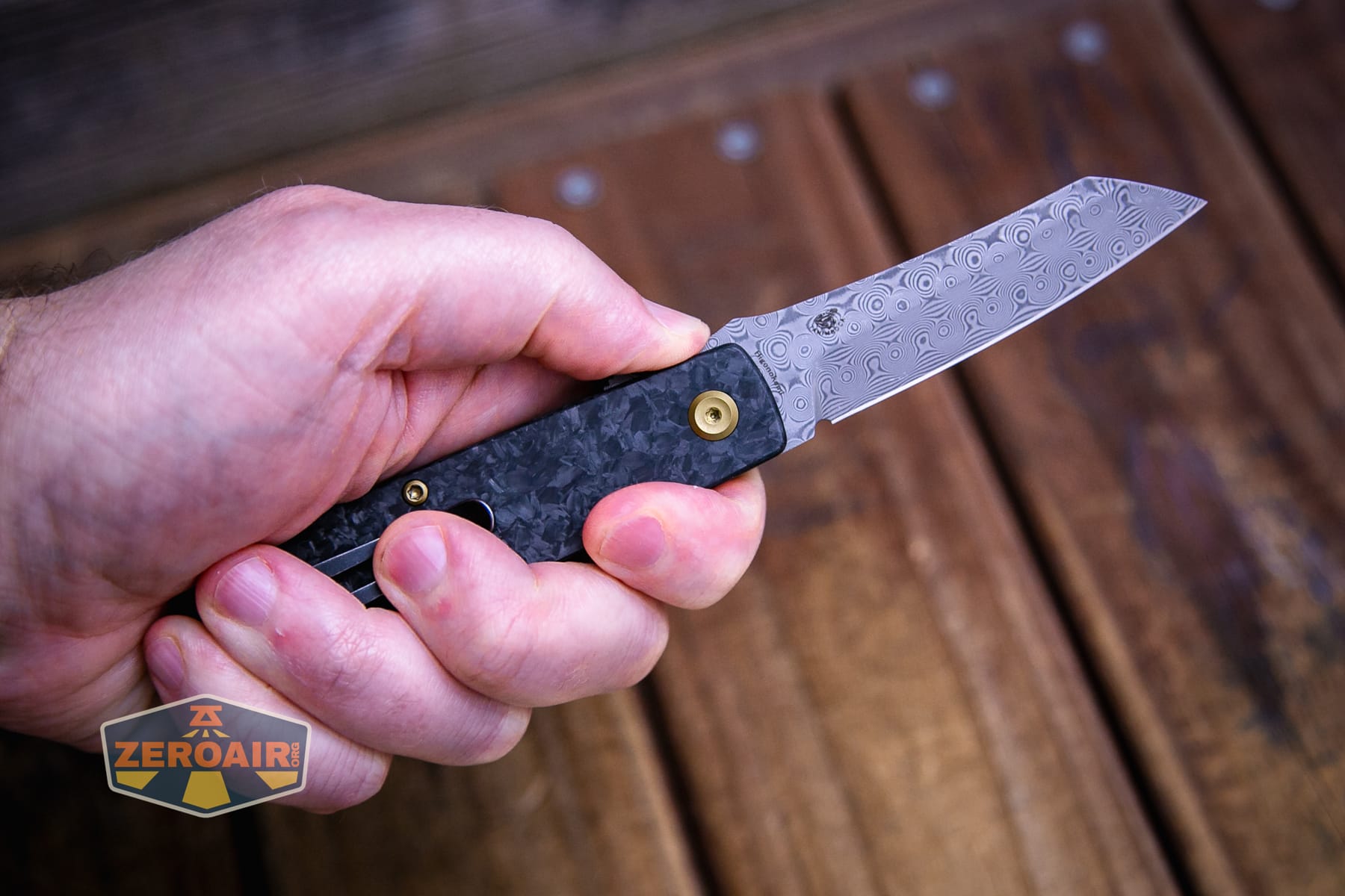 Kansept Higonokami liner lock knife in hand
