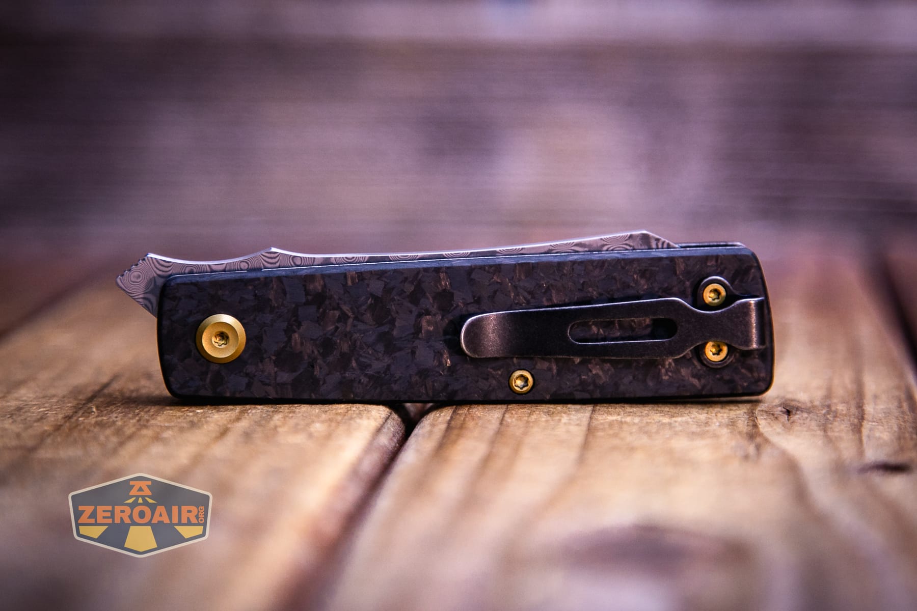 Kansept Higonokami liner lock knife clip-side view, closed