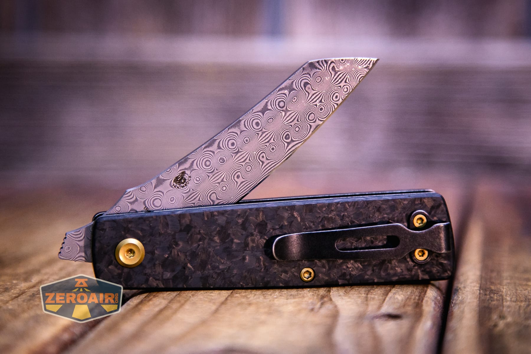 Kansept Higonokami liner lock knife partially open