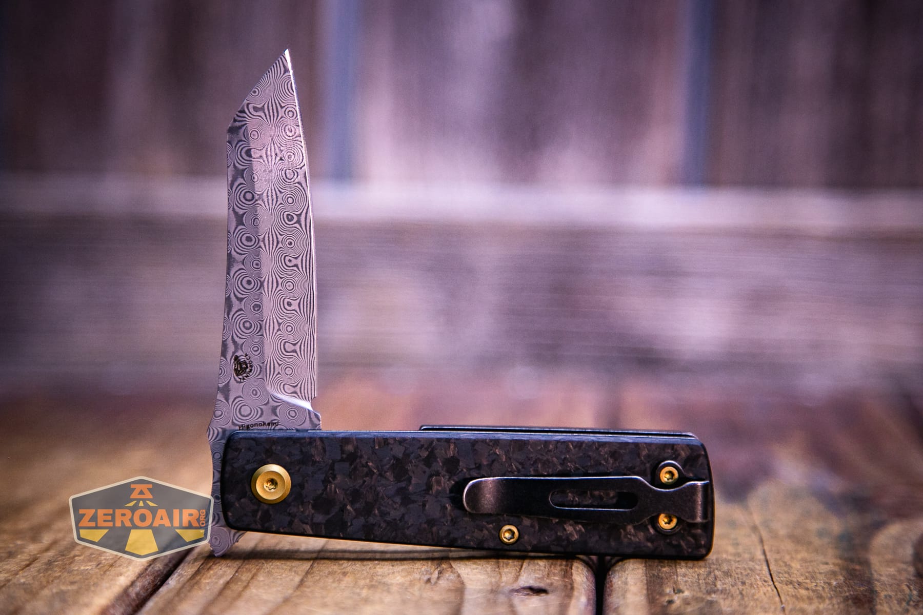 Kansept Higonokami liner lock knife partially open