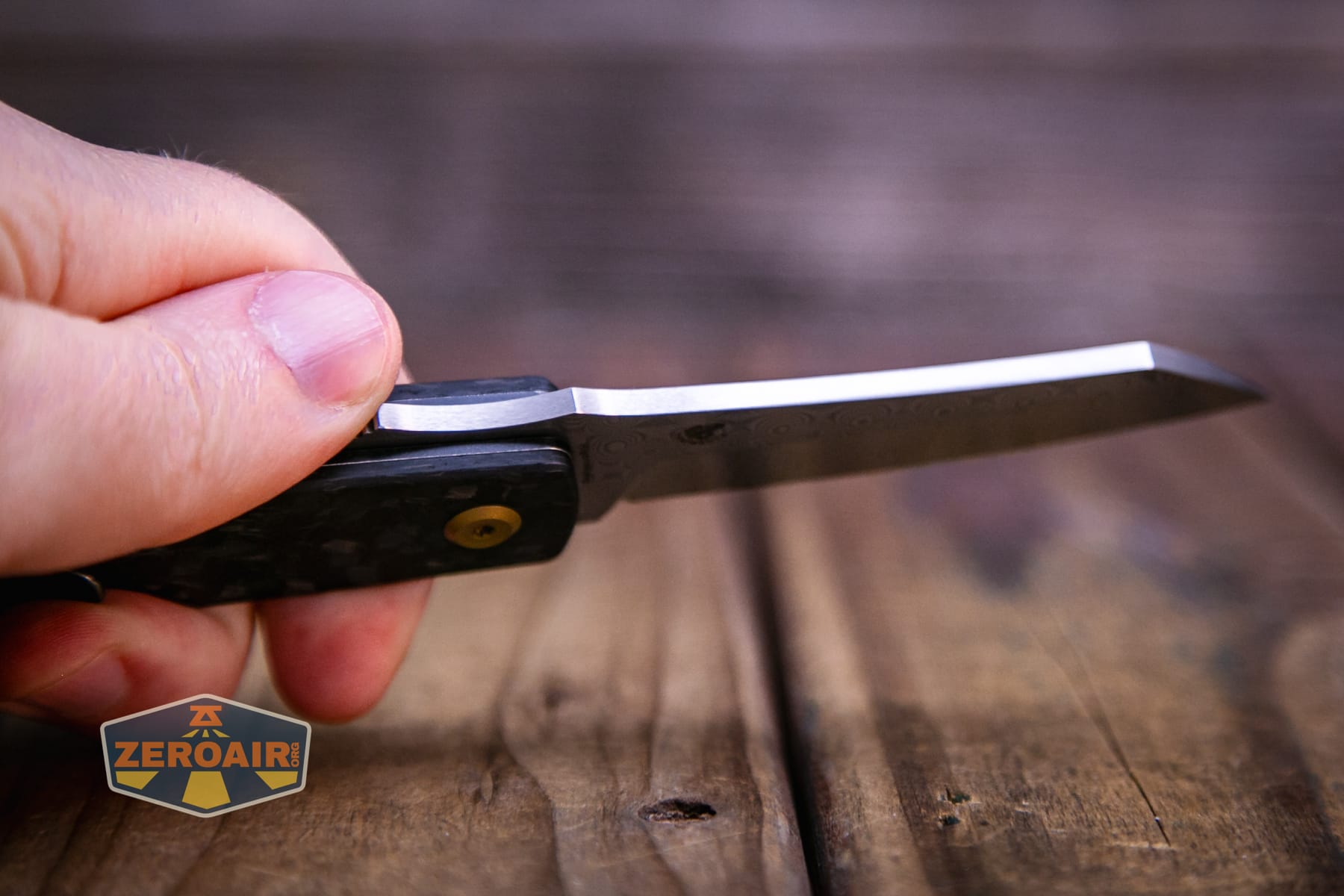 Kansept Higonokami liner lock knife blade spine
