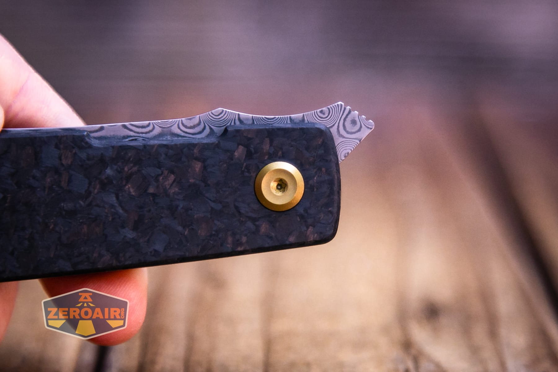 Kansept Higonokami liner lock knife pivot detail