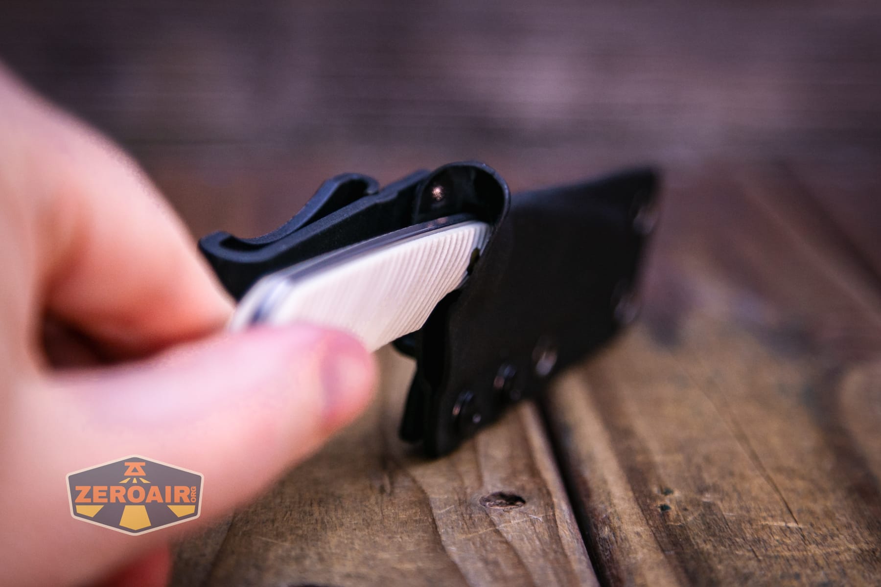 Kansept Valk Fixed blade knife in sheath - thumb pusher