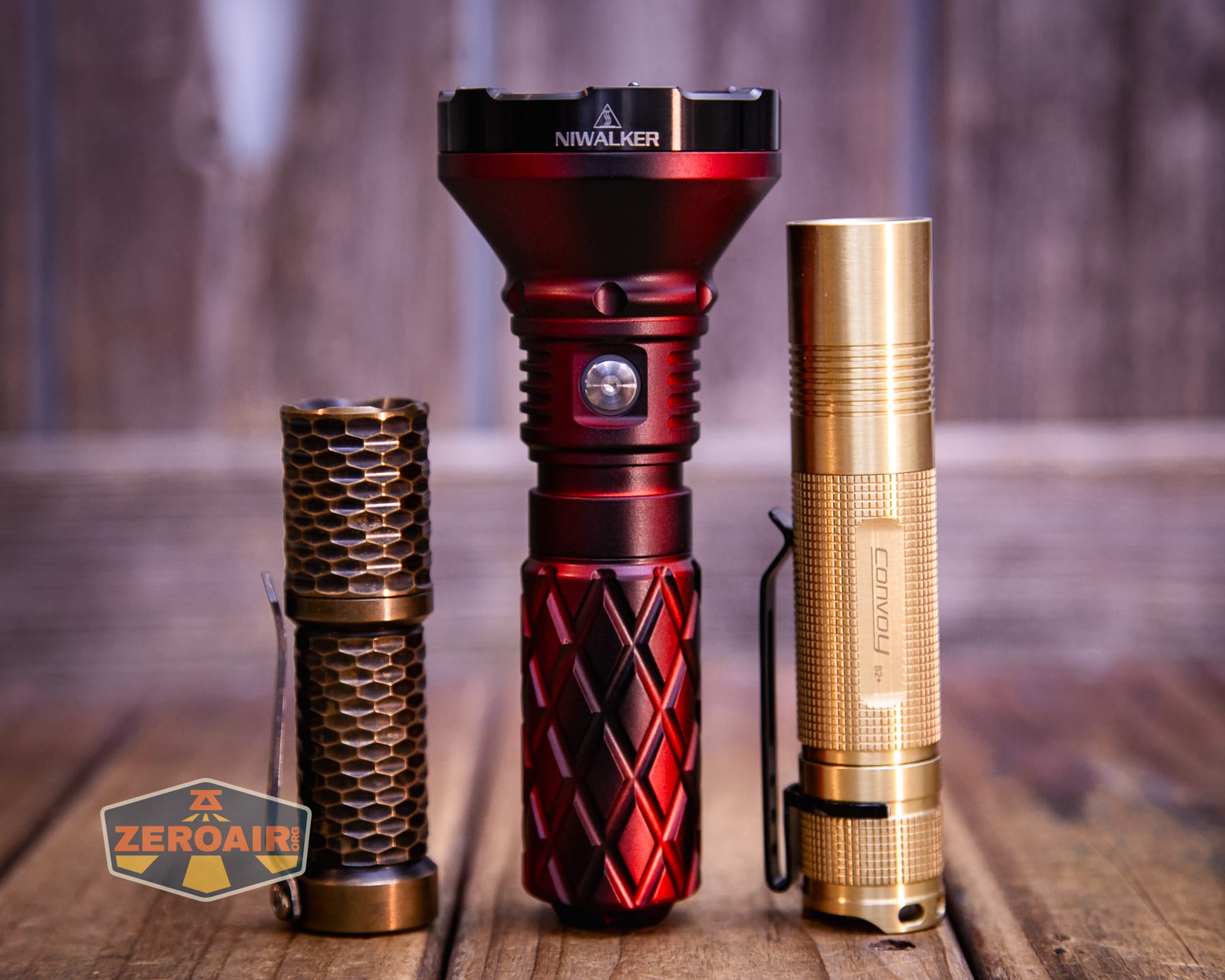 Niwalker N01 Max flashlight with two standard sized flashlights