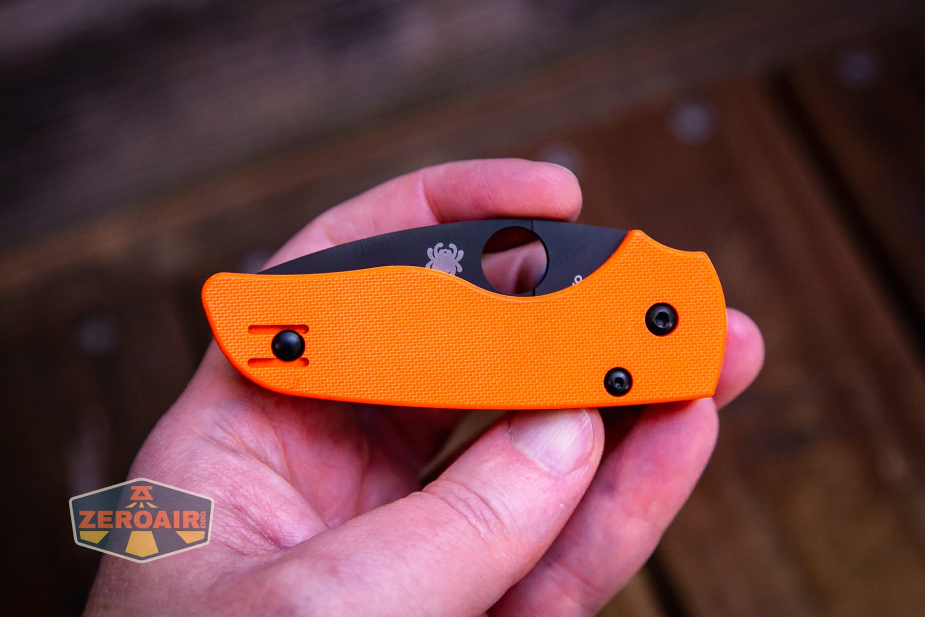 Spyderco Lil Native Cutlery Shoppe knife in hand