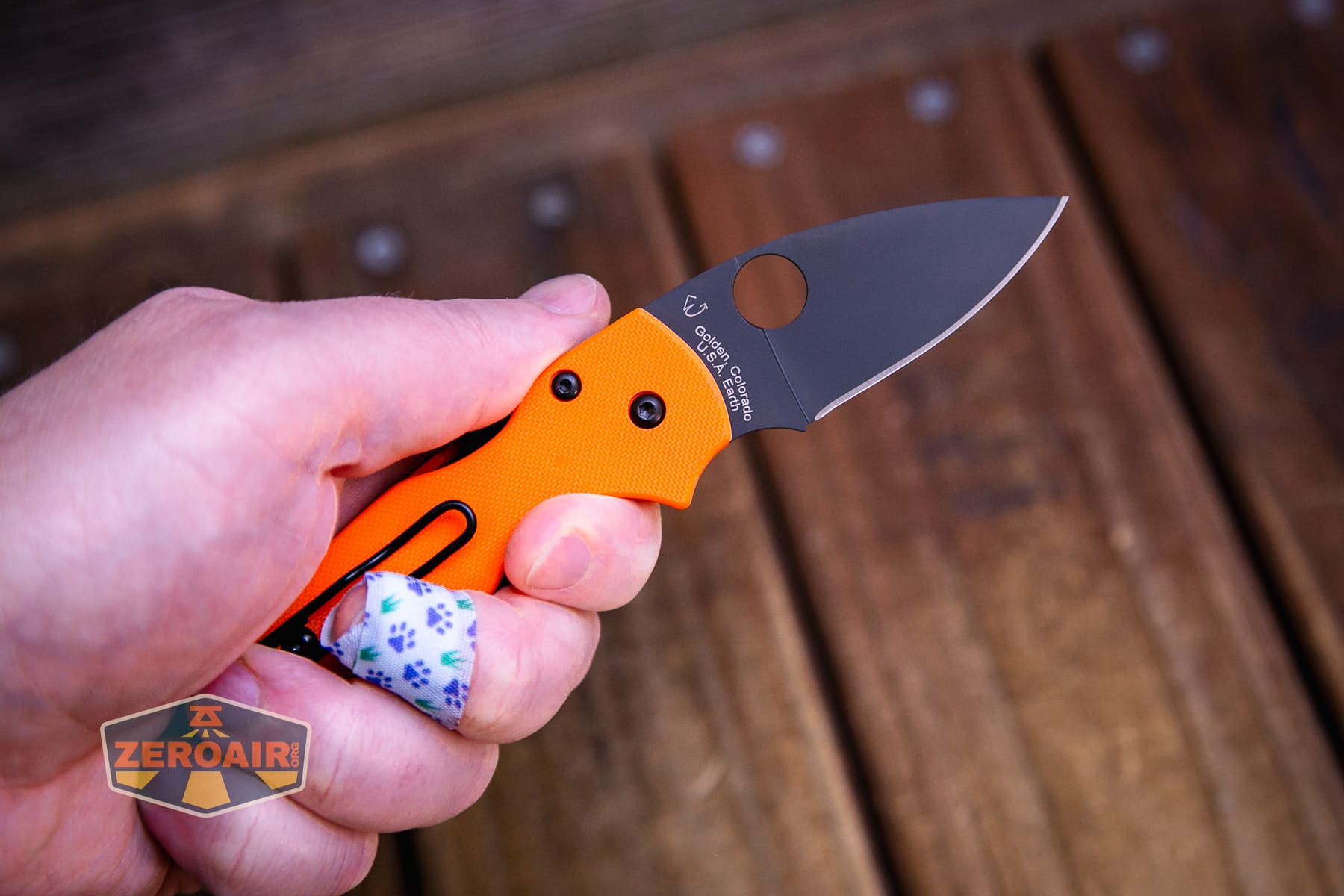 Spyderco Lil Native Cutlery Shoppe knife in hand