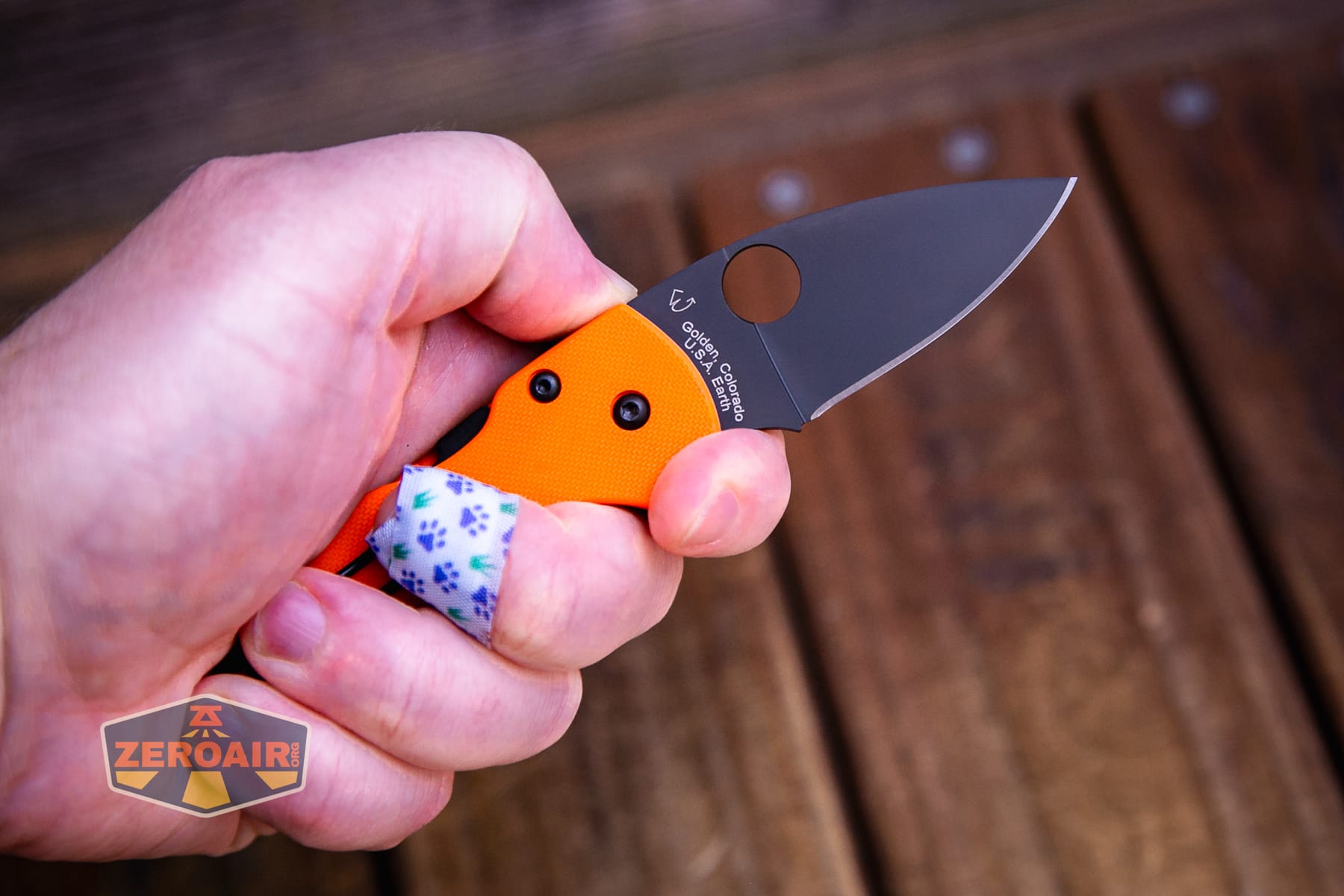 Spyderco Lil Native Cutlery Shoppe knife in hand
