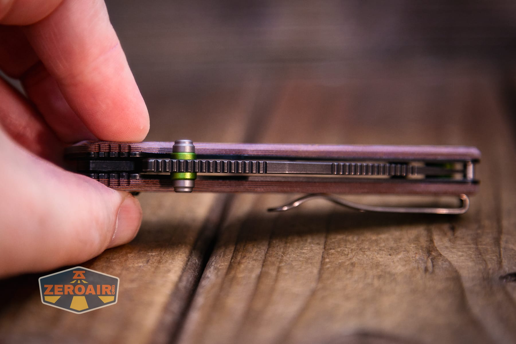 Vosteed Porcupine ModSwap Crossbar lock knife with alternative handles and same thumbstud color