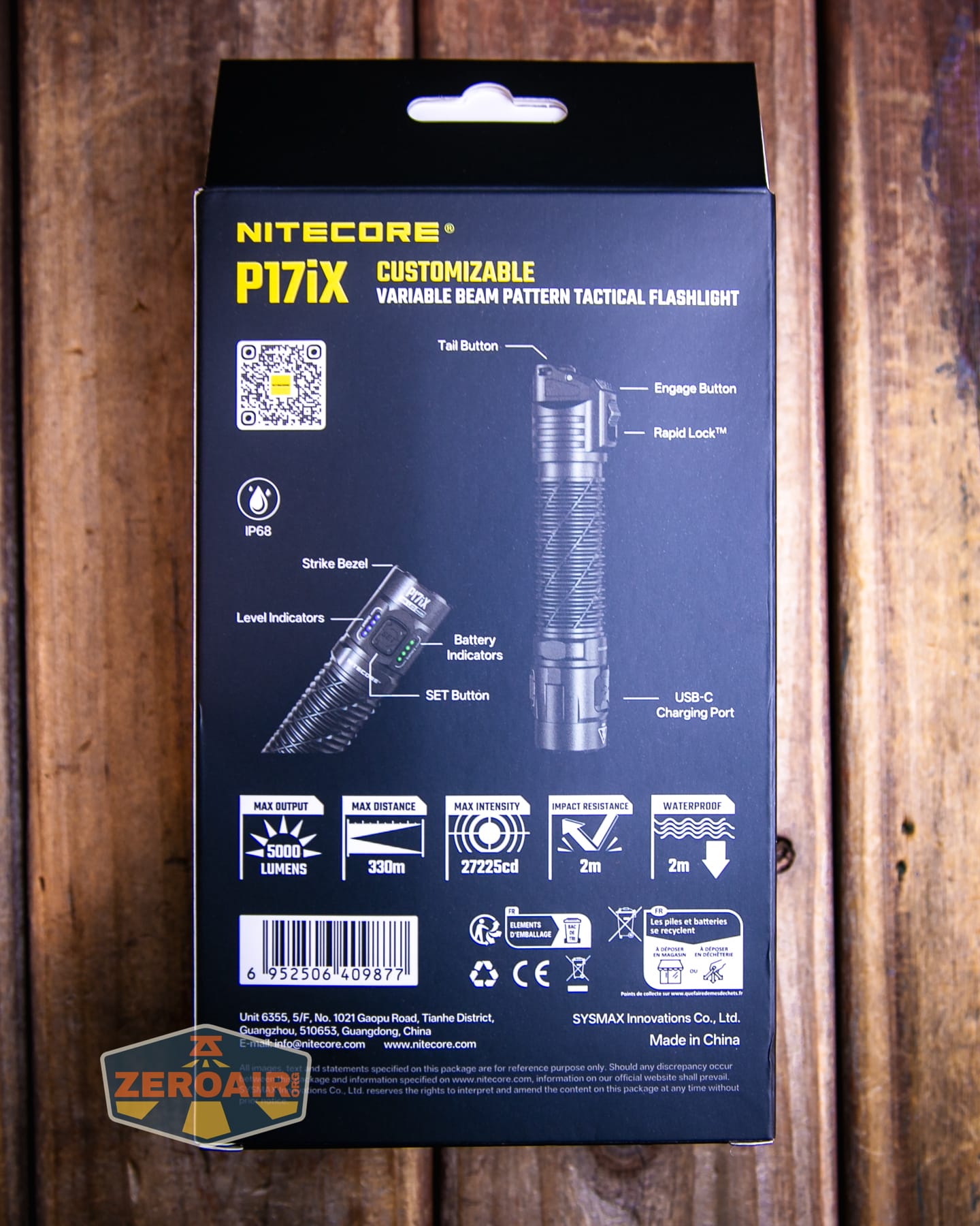 Nitecore P27iX customizable tactical flashlight box