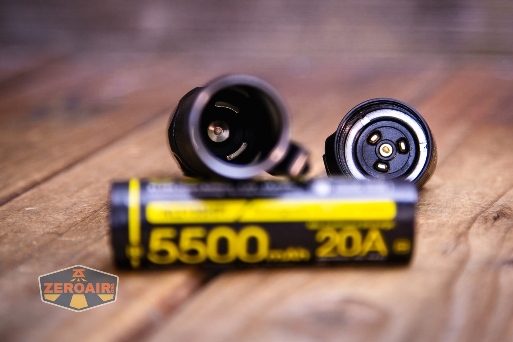 Nitecore P27iX customizable tactical flashlight showing contacts
