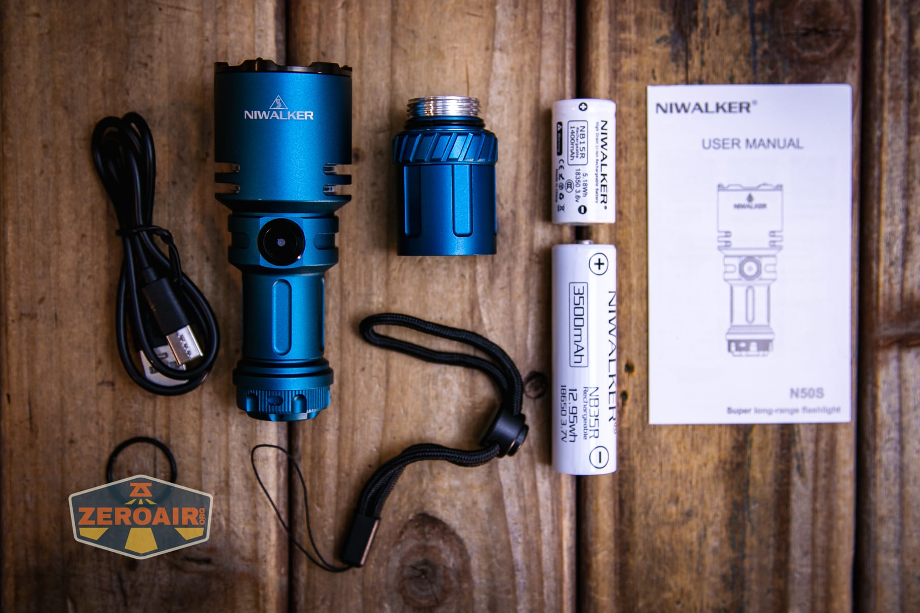 Niwalker N50S long range flashlight what's included