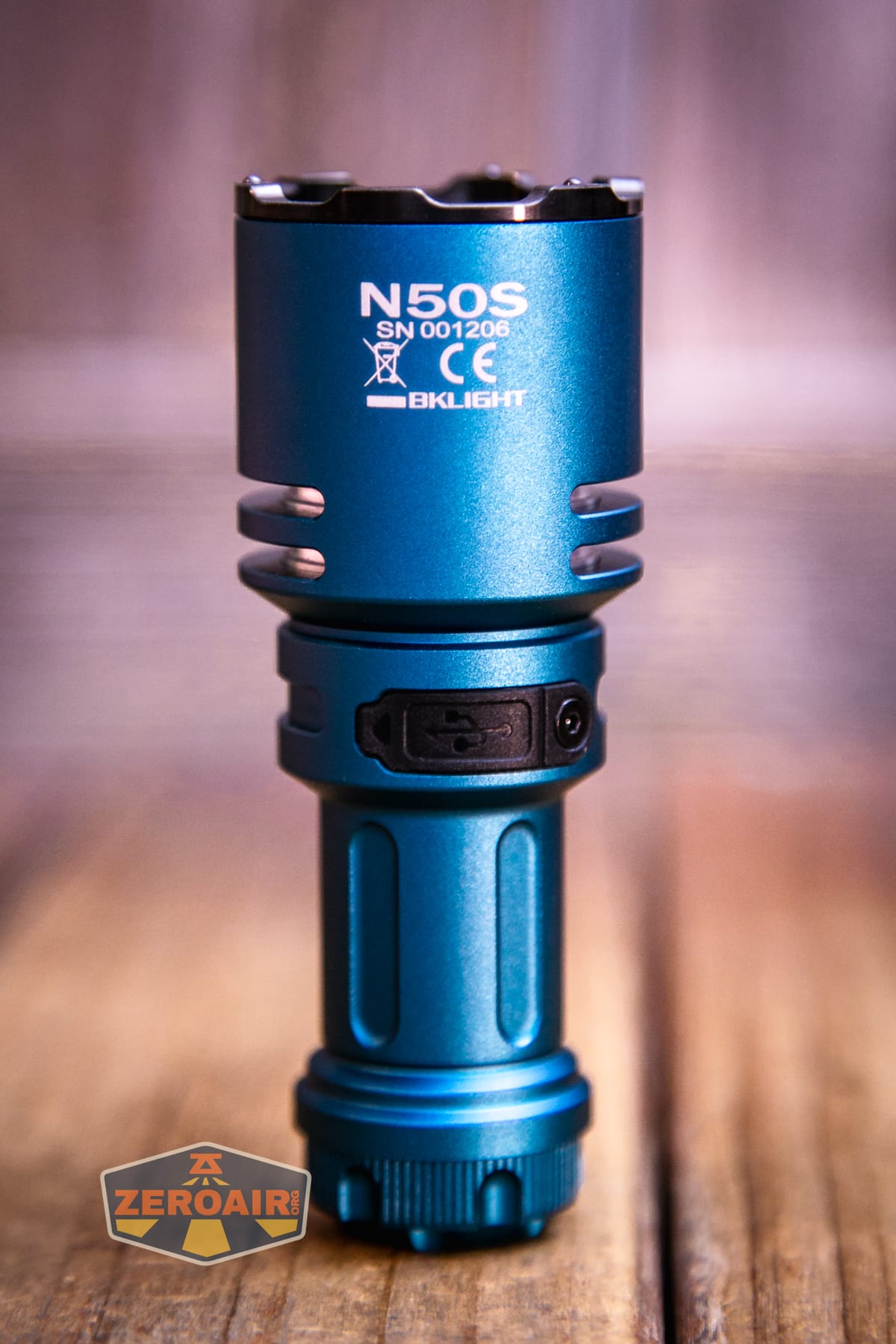 Niwalker N50S long range flashlight in 18350 format showing all sides