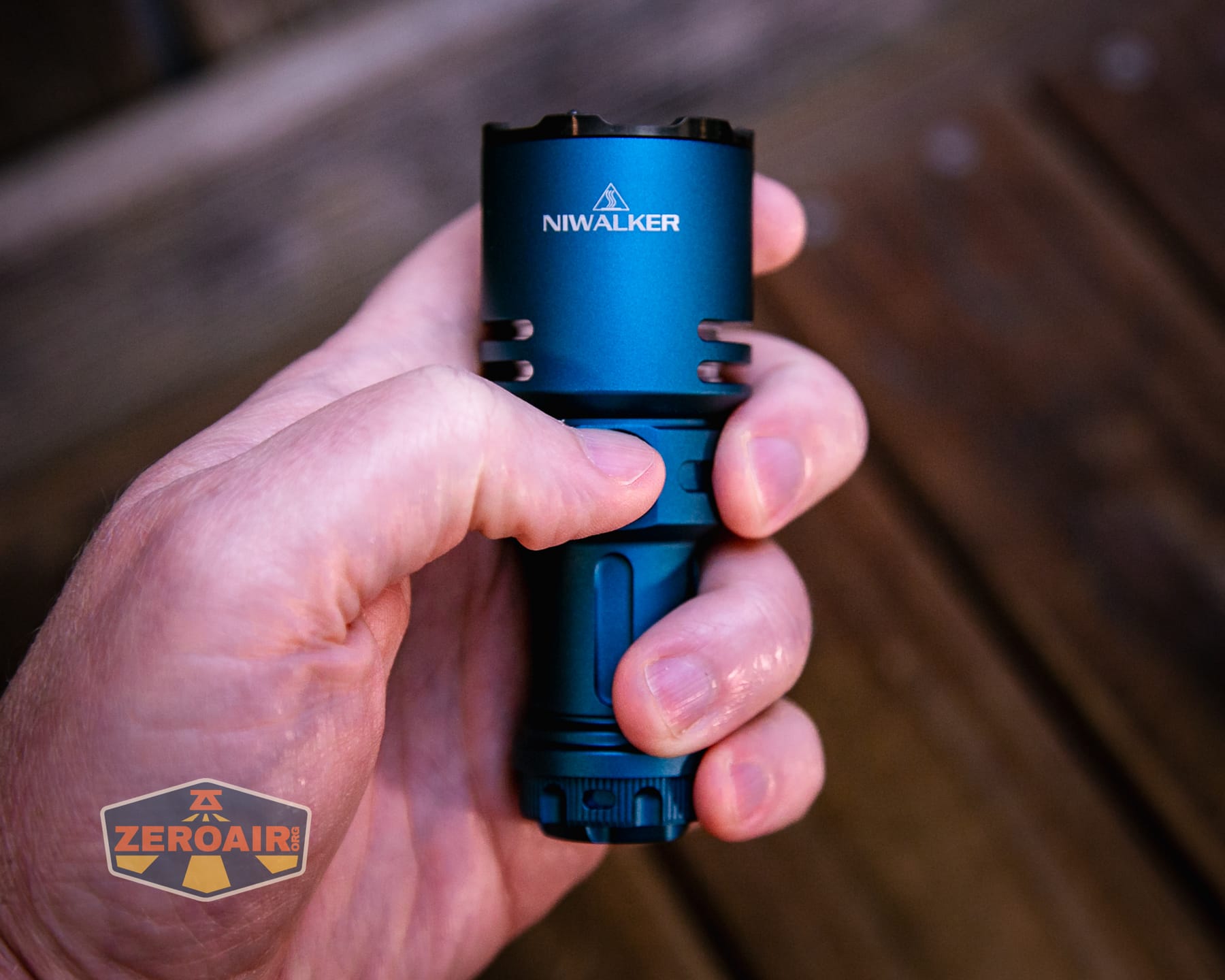 Niwalker N50S long range flashlight in hand