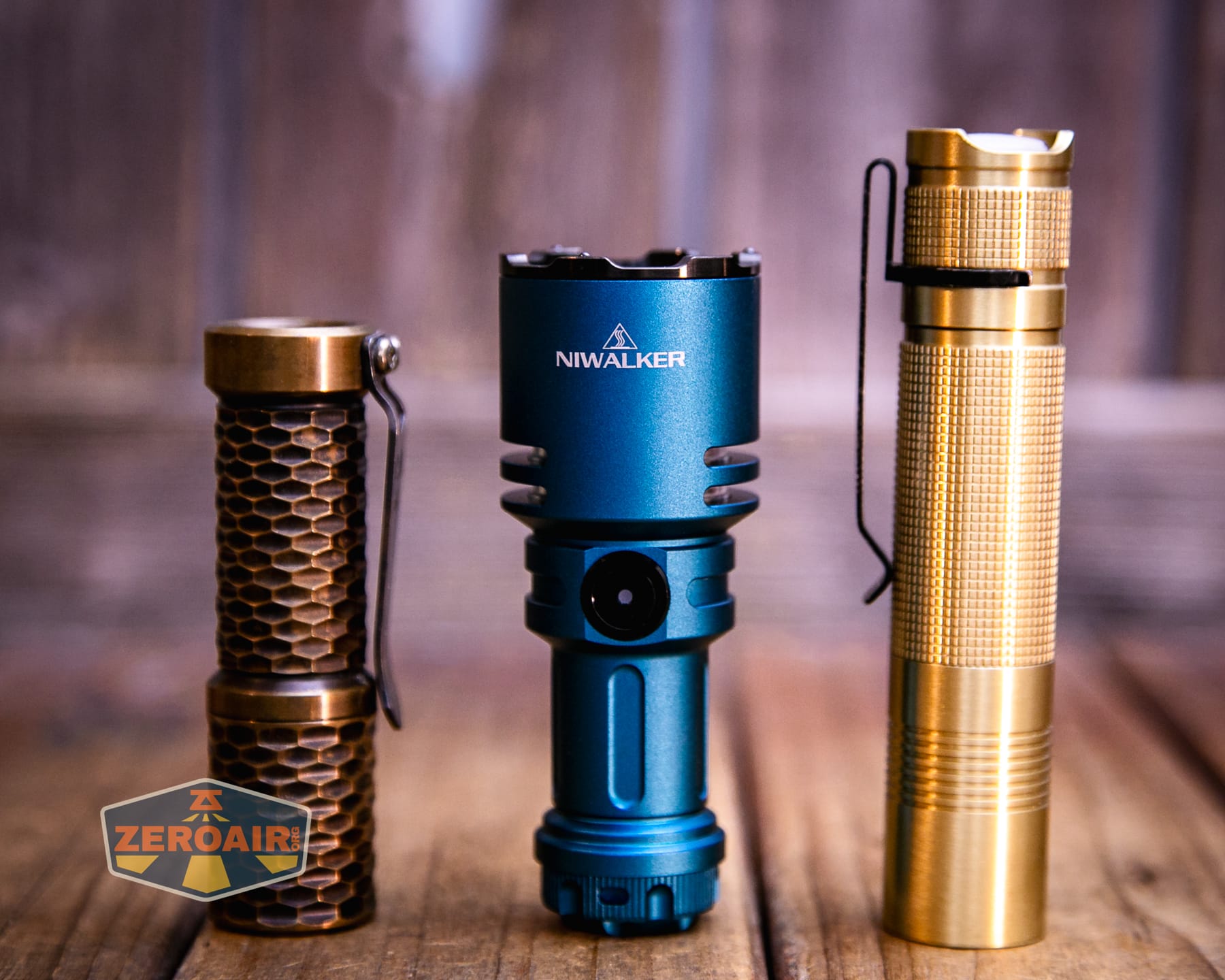 Niwalker N50S long range flashlight compared to standard sized flashlights