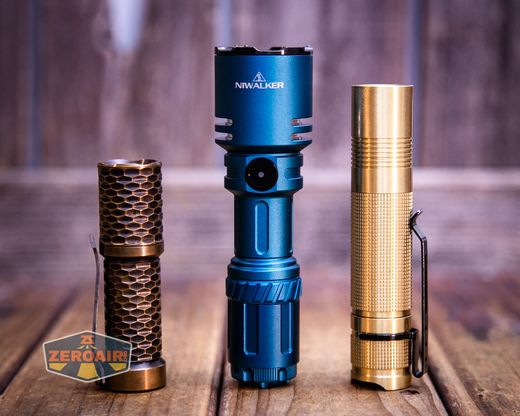 Niwalker N50S long range flashlight compared to standard sized flashlights