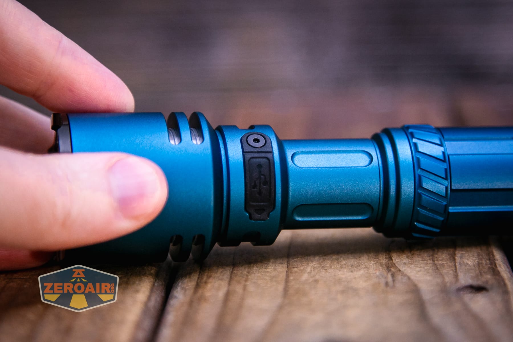 Niwalker N50S long range flashlight charging port