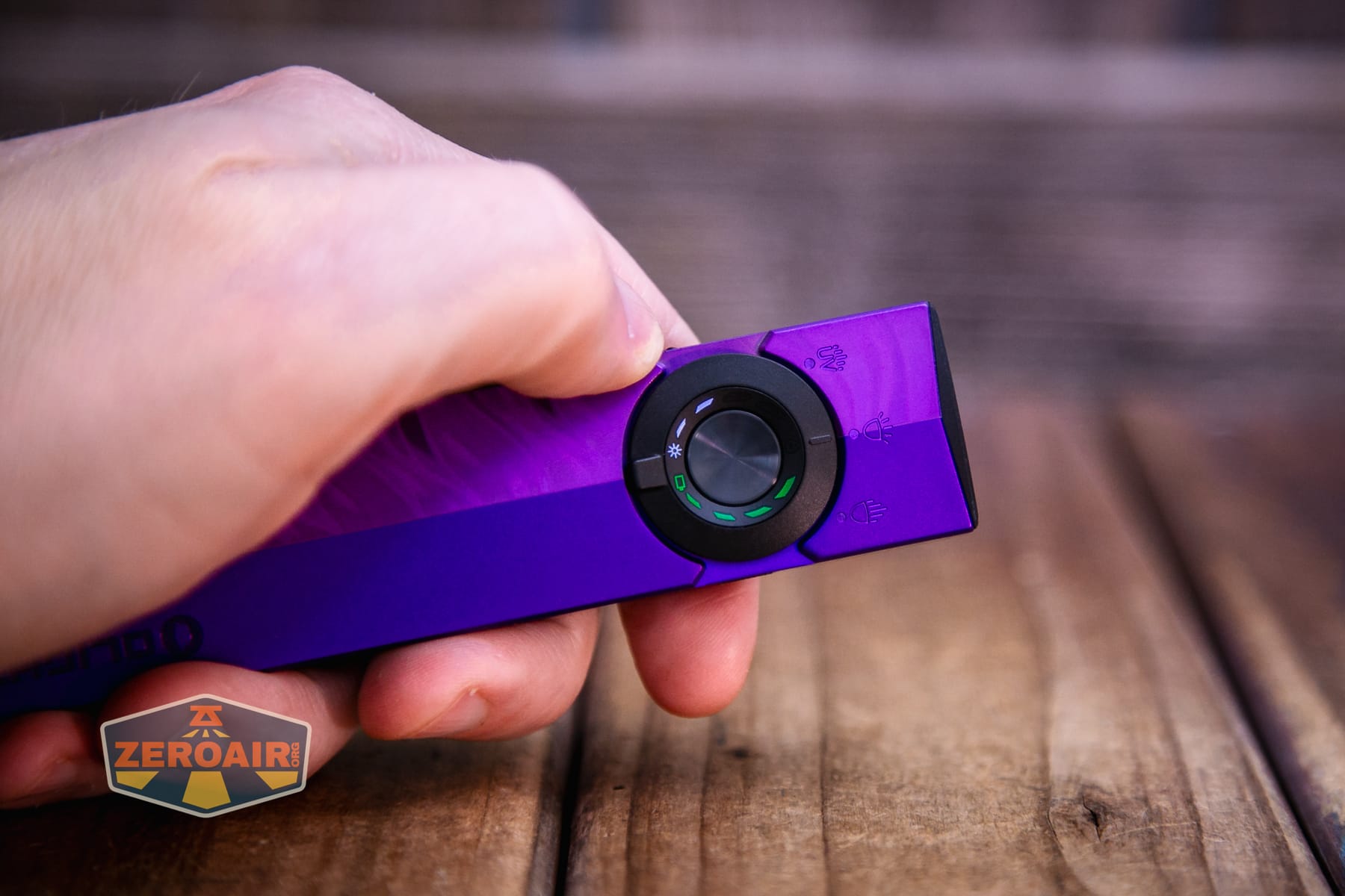 Olight ArkPro Nebula Violet Flat flashlight switch lighting options