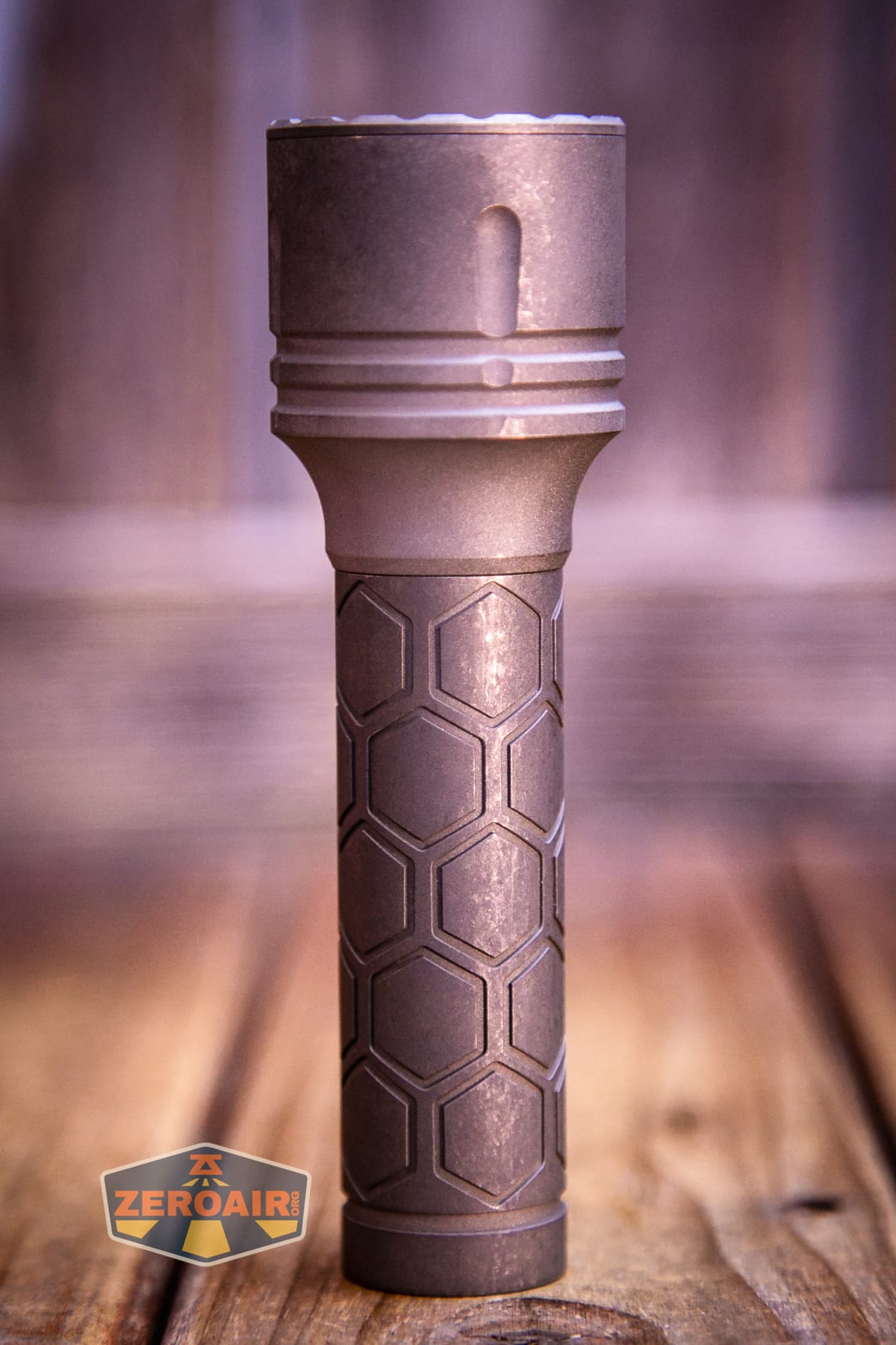 Reylight Dawn Max titanium flashlight with 18650 body showing all sides