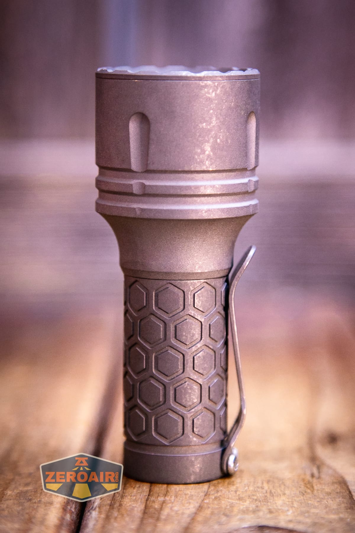 Reylight Dawn Max titanium flashlight with 18350 body showing all sides