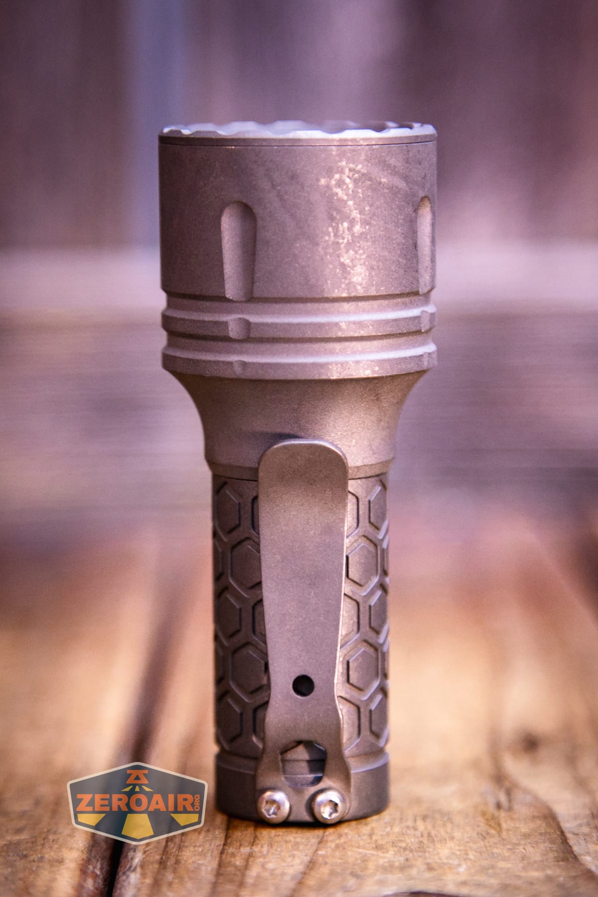 Reylight Dawn Max titanium flashlight with 18350 body showing all sides