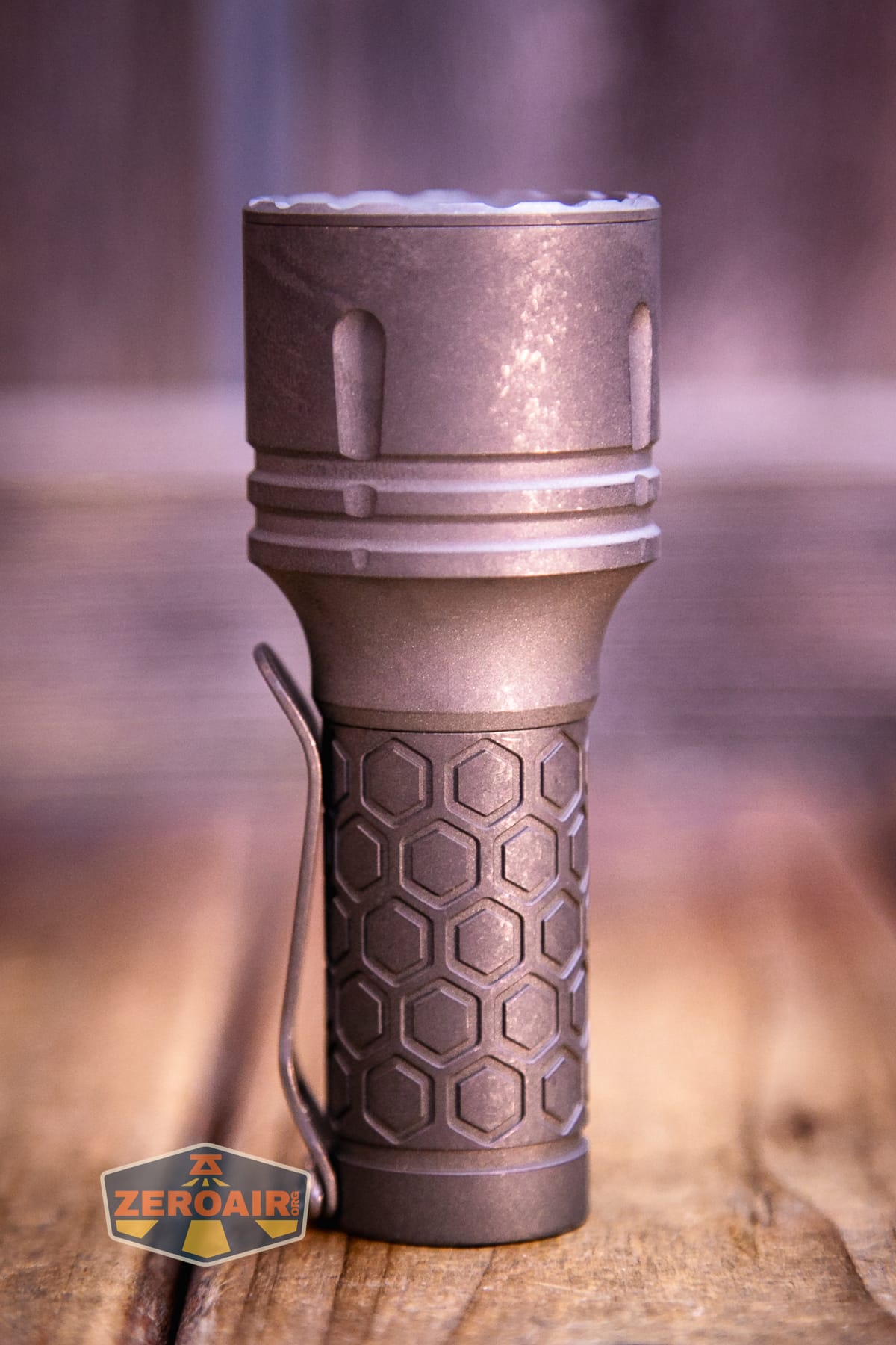 Reylight Dawn Max titanium flashlight with 18350 body showing all sides