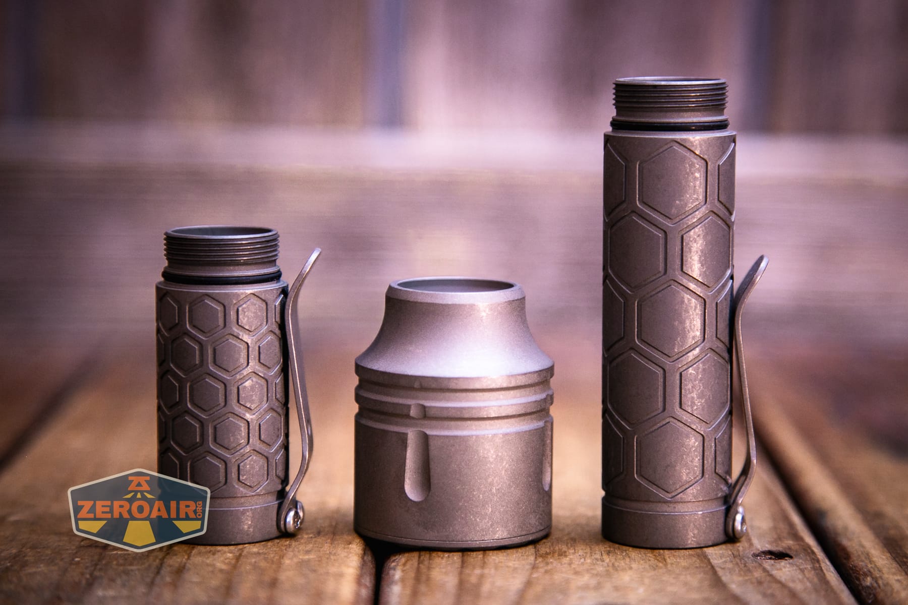 Reylight Dawn Max titanium flashlight with both bodies