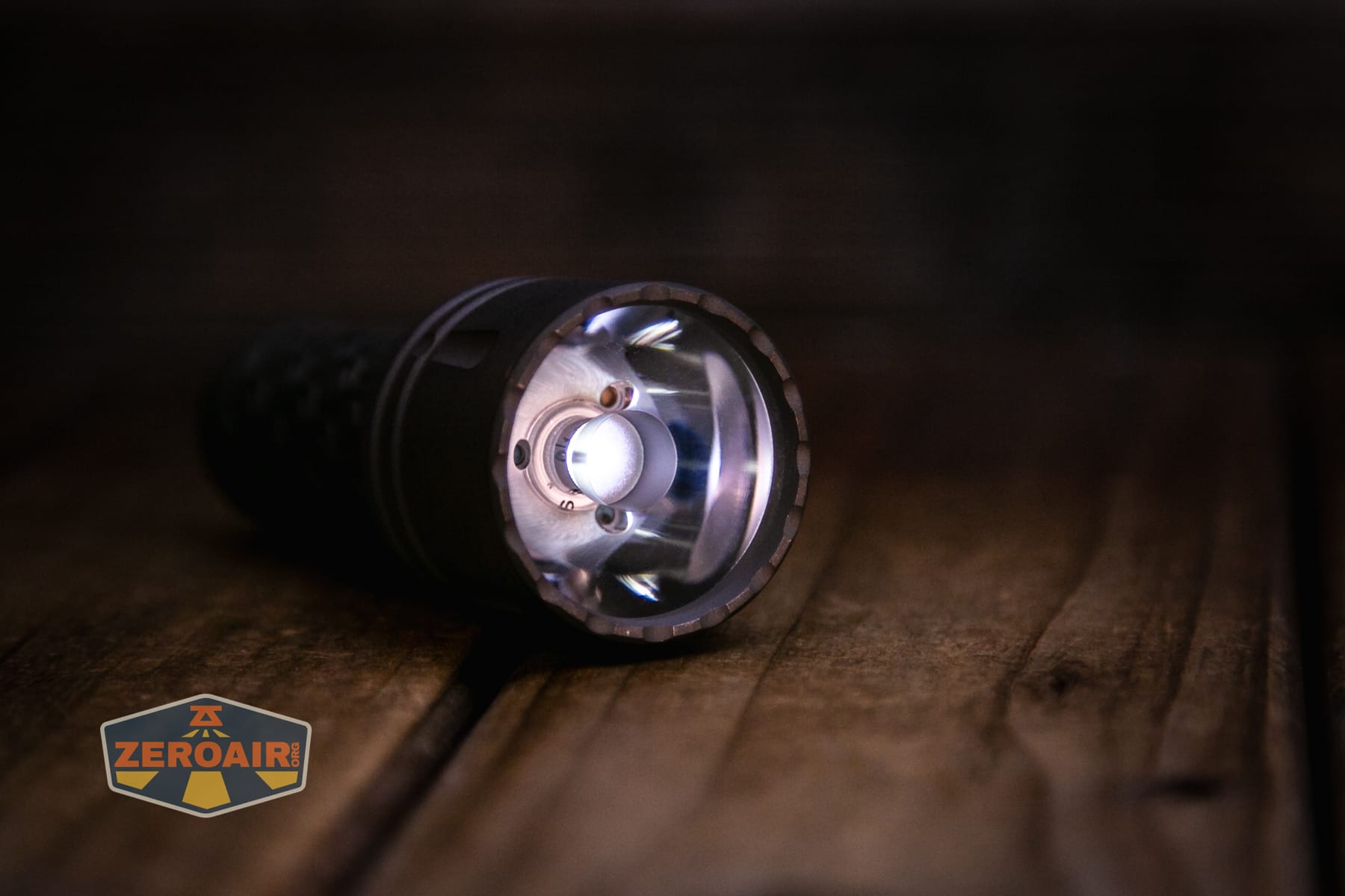 Reylight Dawn Max titanium flashlight emitter on