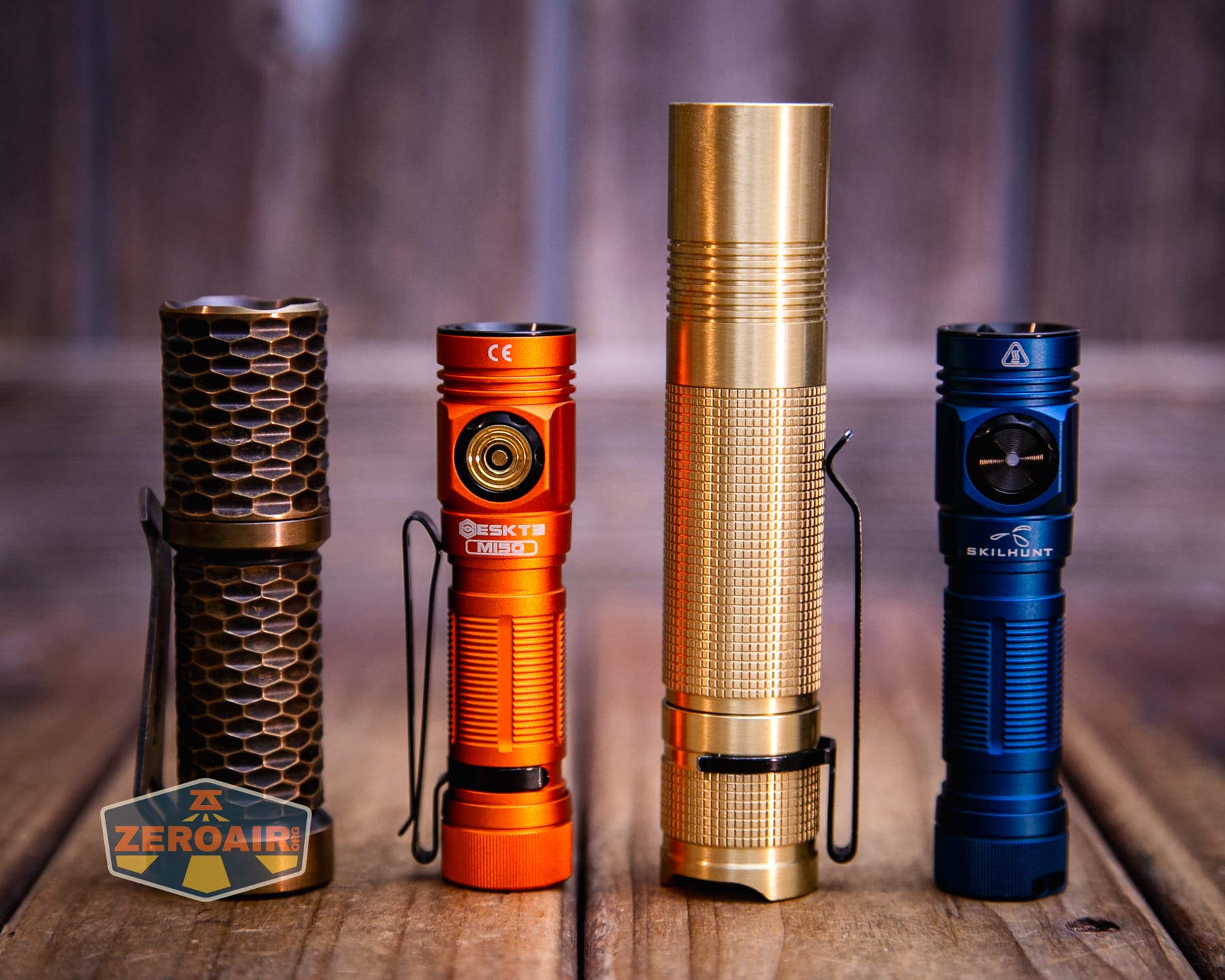 Skilhunt M150 V4 flashlight with standard sized flashlights