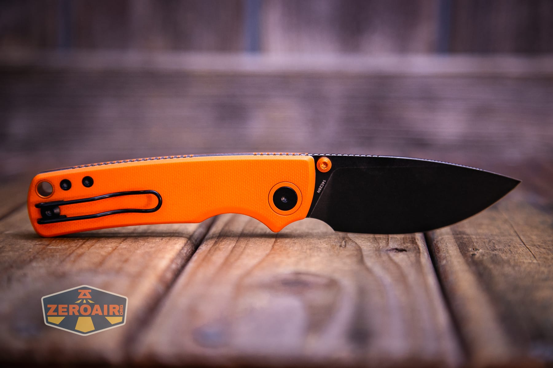 Vosteed Porcupine G10 Orange knife open clip side