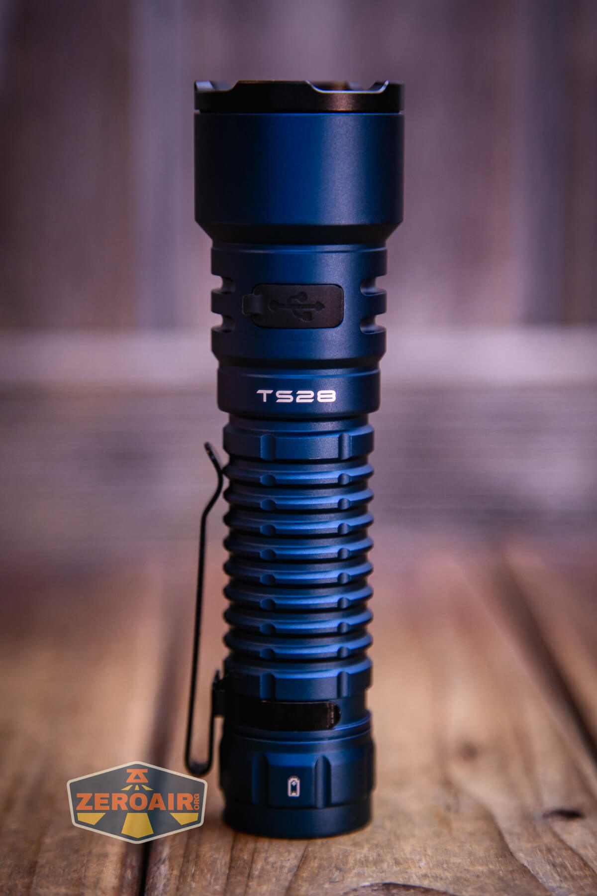 Wurkkos TS28 blue flashlight showing all sides