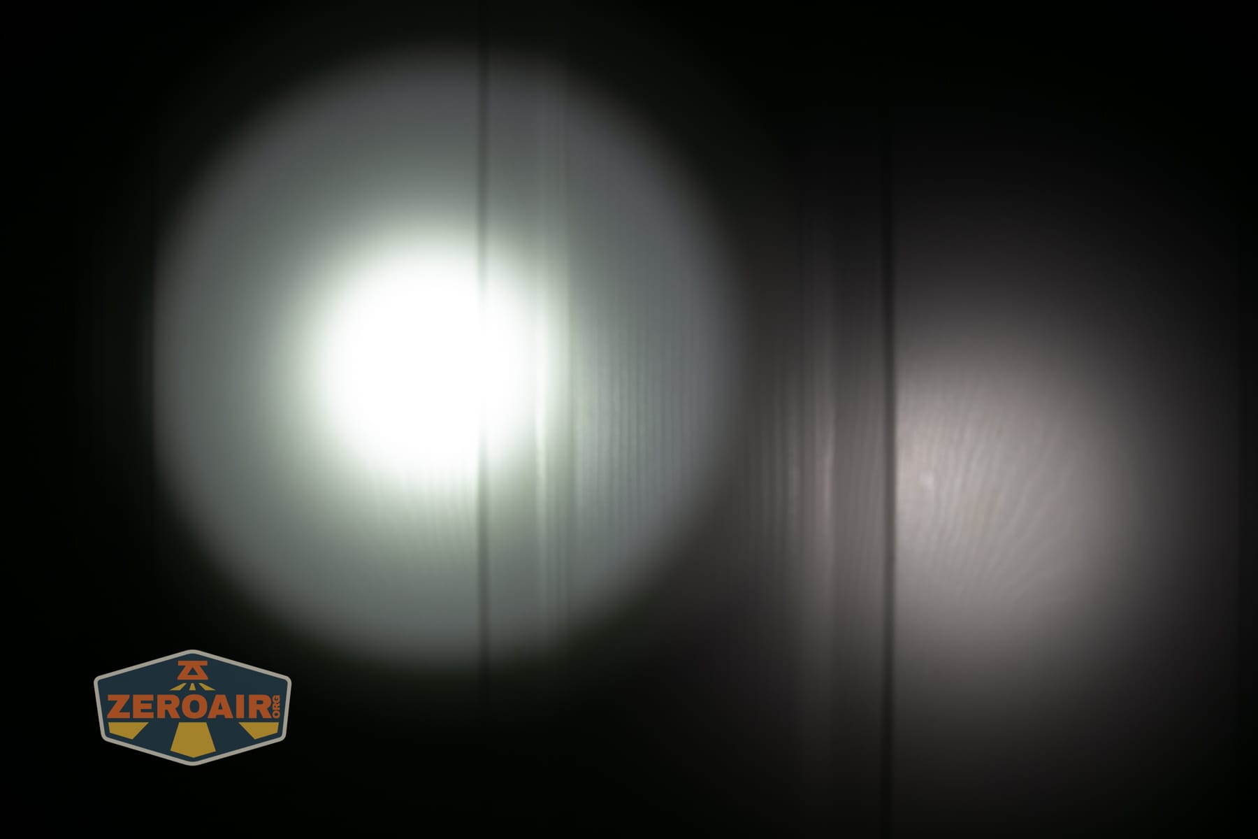 Niwalker ES01 Three Light flashlight beamshots on door (at 1') compared to nichia 219b 4500K