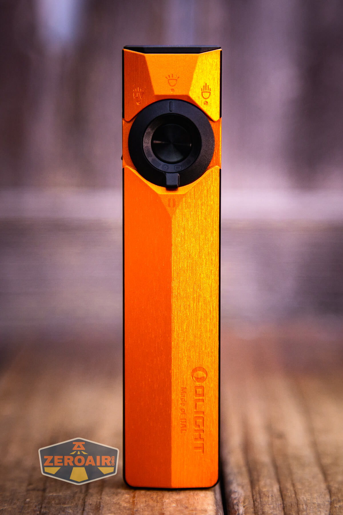 Olight ArkPro Ultra Orange flat EDC flashlight showing all sides