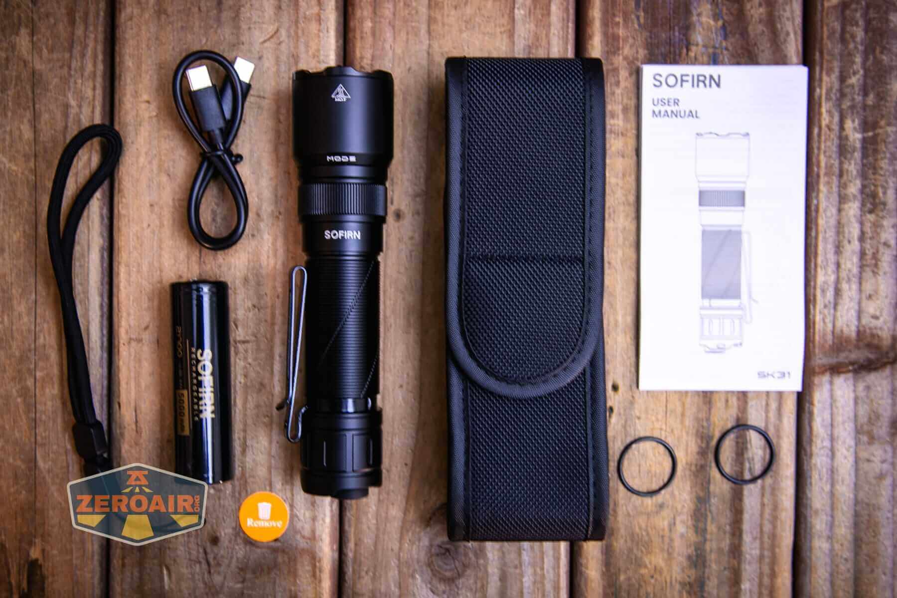 Sofirn SK31 Tactical Duty flashlight what's included