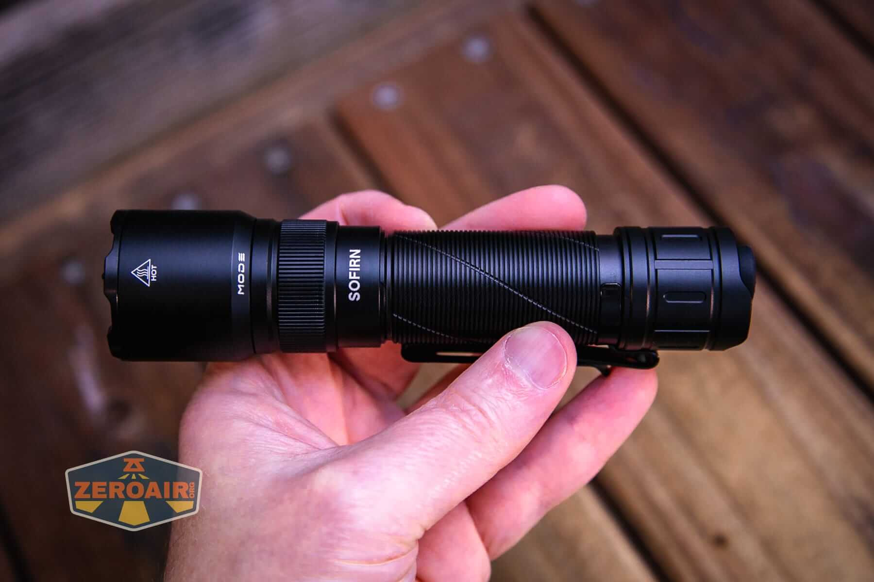 Sofirn SK31 Tactical Duty flashlight in hand