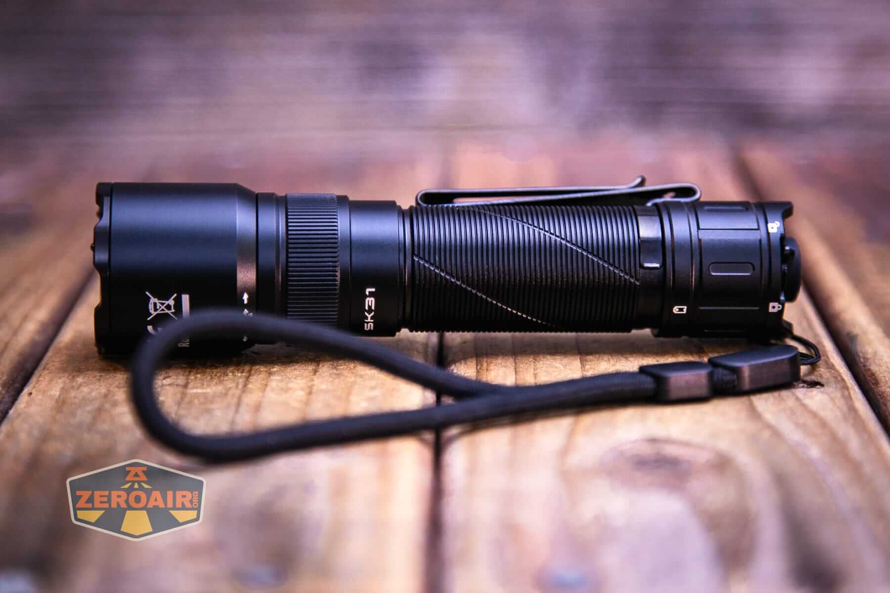 Sofirn SK31 Tactical Duty flashlight with lanyard