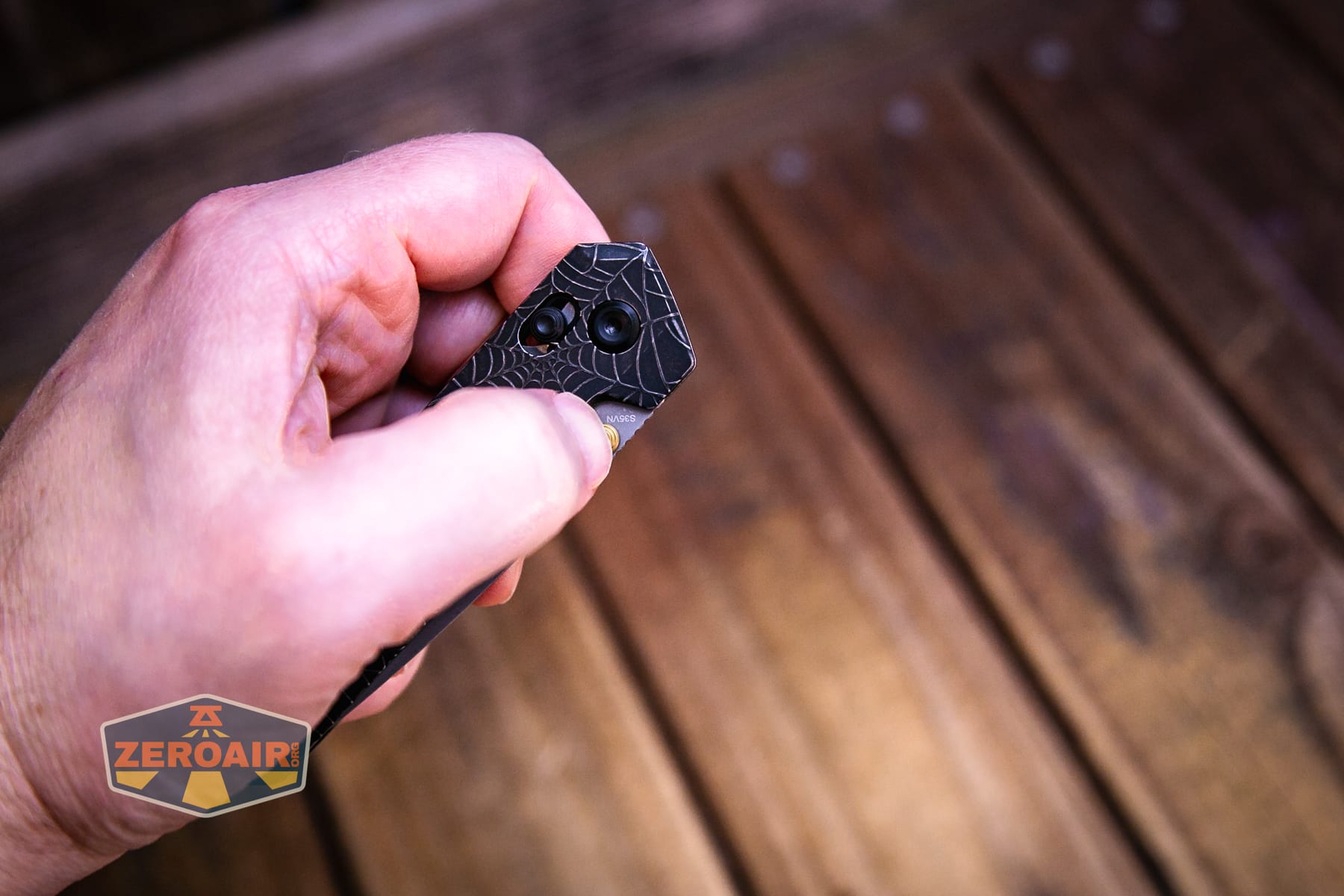 Vosteed Parallel Spiderweb knife in hand