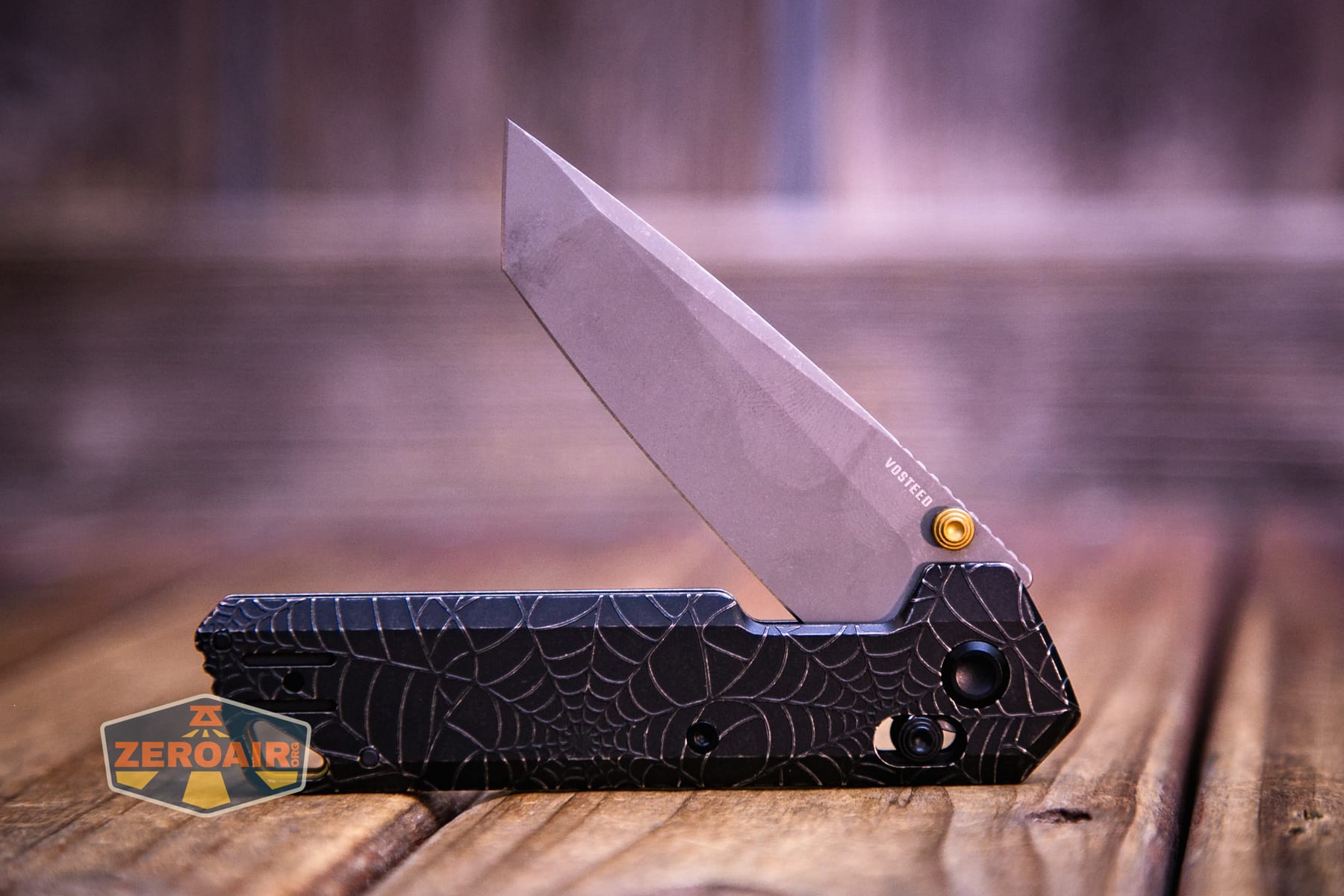 Vosteed Parallel Spiderweb knife partially open