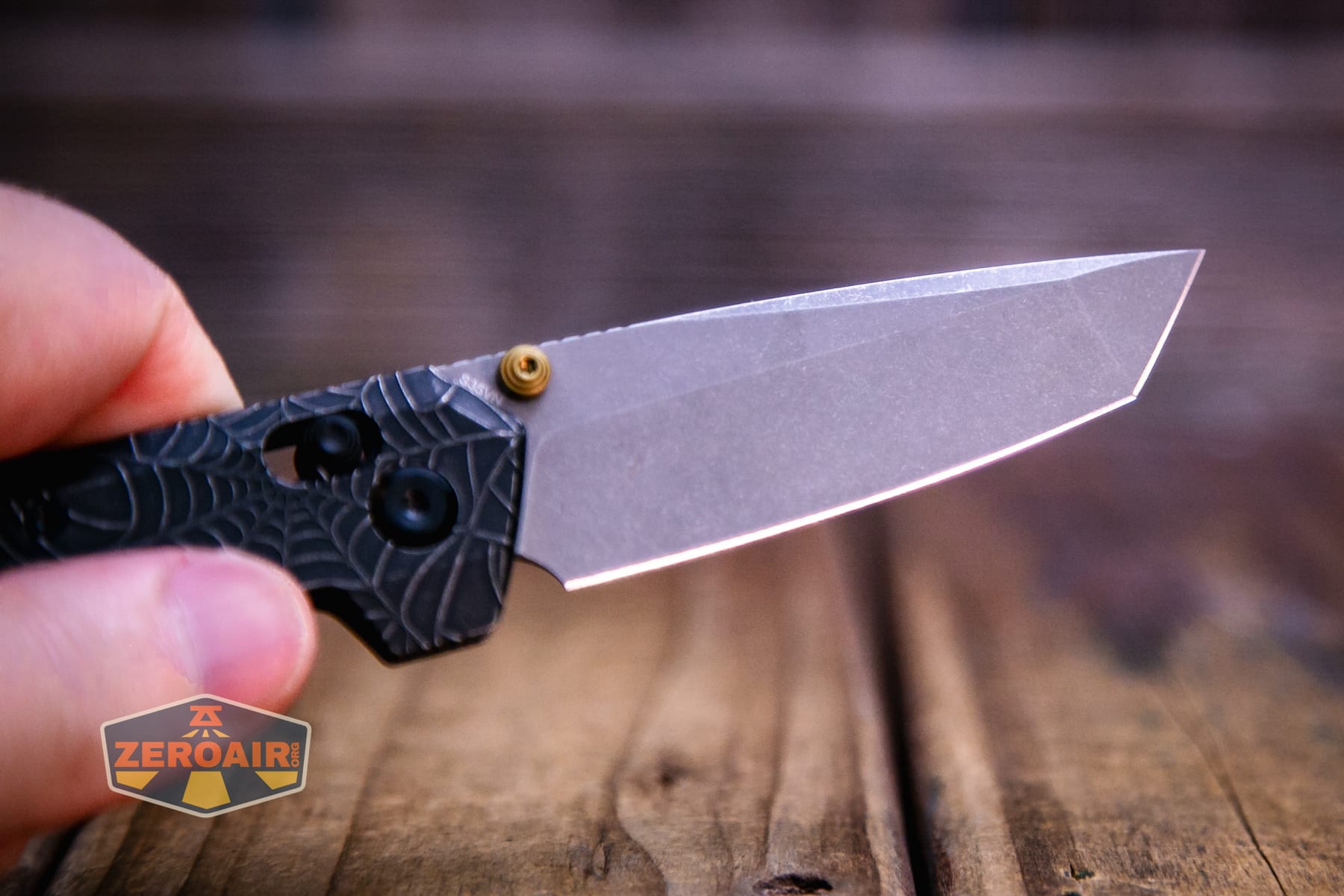 Vosteed Parallel Spiderweb knife blade detail
