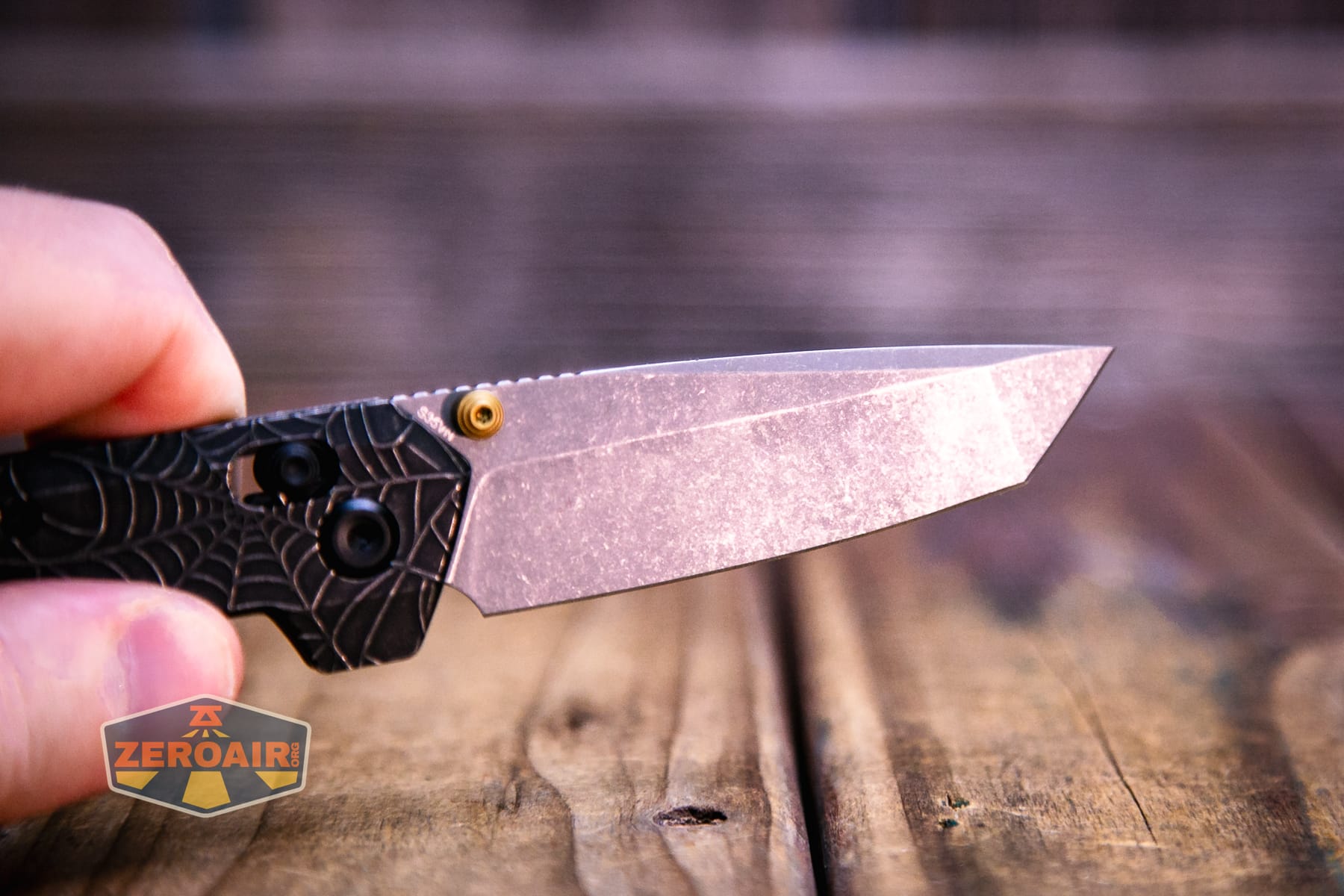 Vosteed Parallel Spiderweb knife blade detail