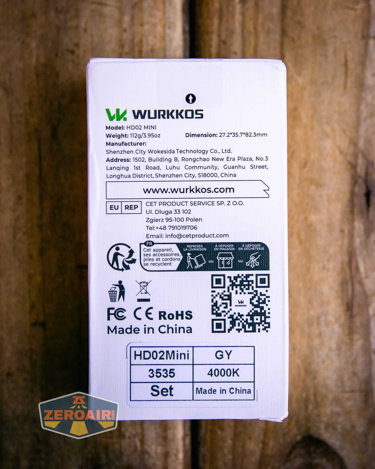 Wurkkos HD02 Mini EDC flashlight box