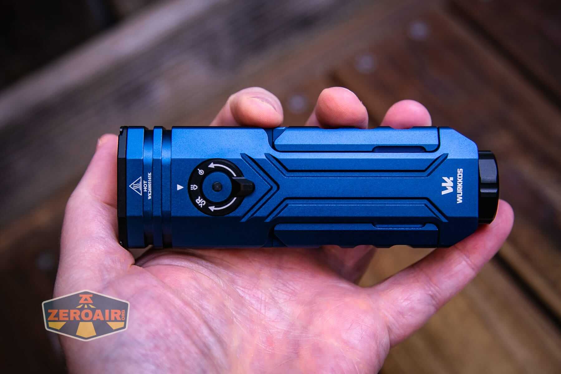 Wurkkos HD02 Pro flashlight in hand