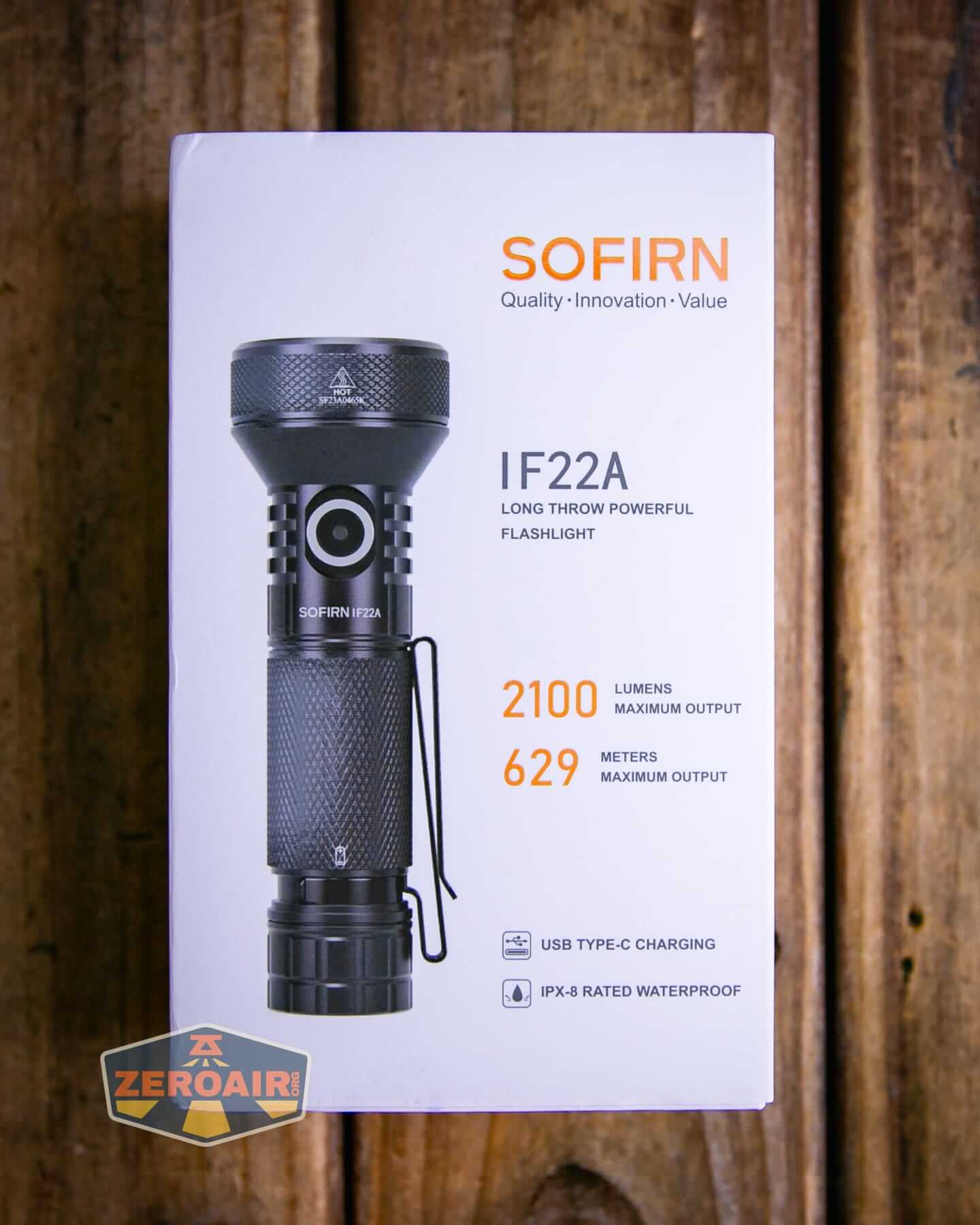 Sofirn IF22A thrower flashlight box