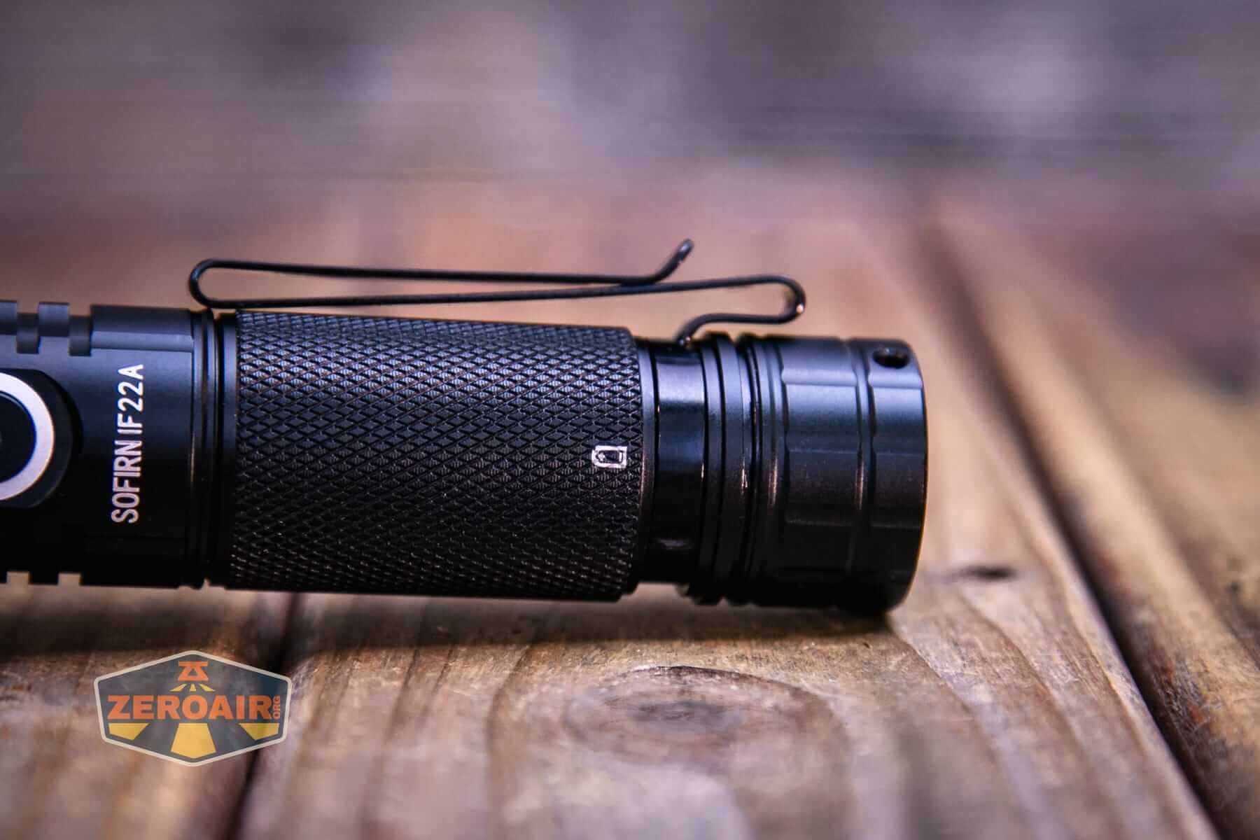Sofirn IF22A thrower flashlight cell marking
