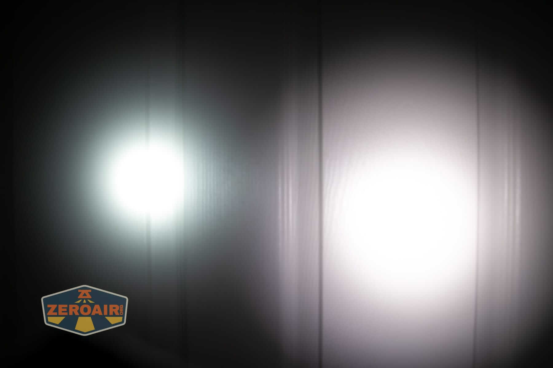 Sofirn IF22A thrower flashlight beamshots on door (at 1') compared to nichia 219b 4500K