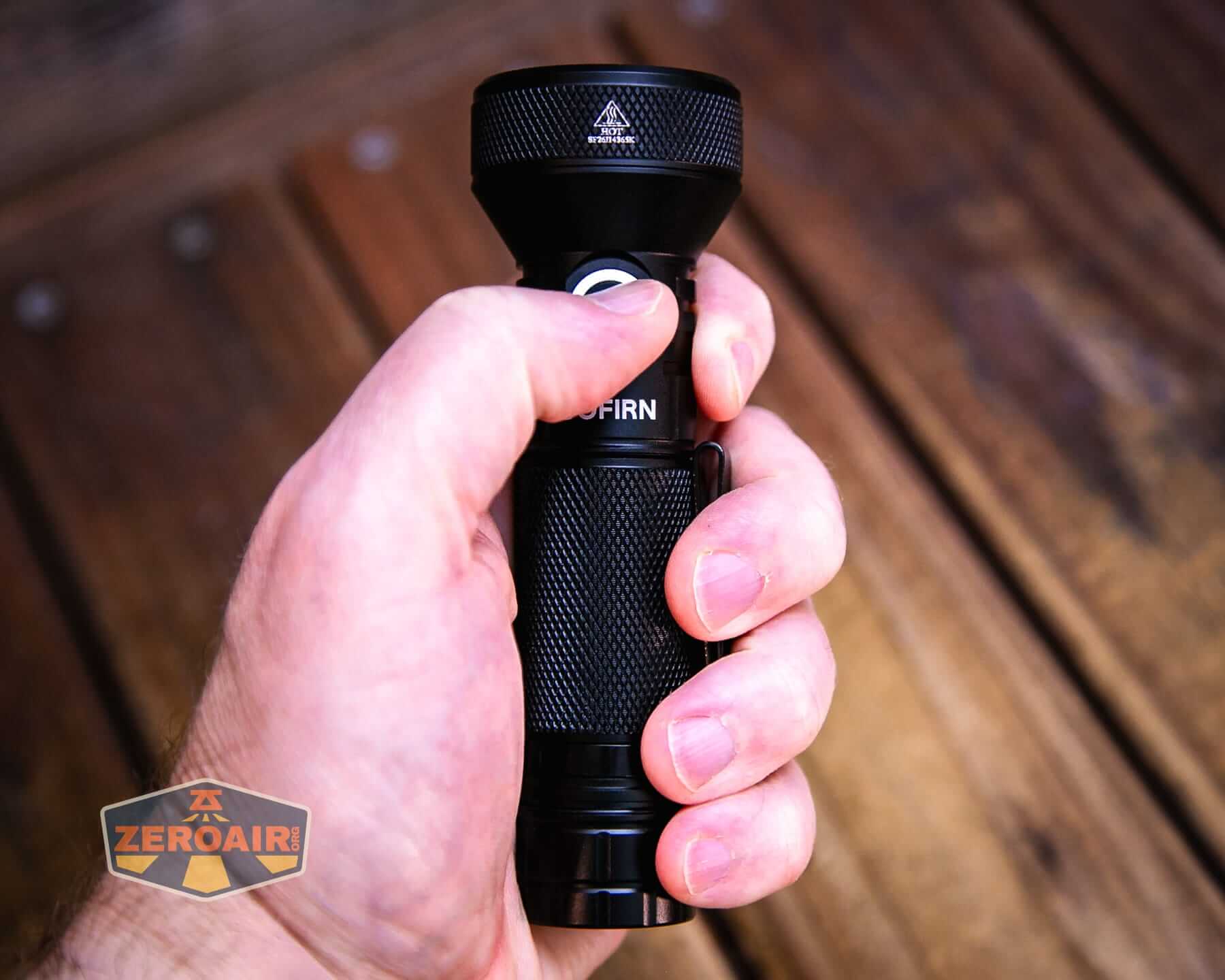 Sofirn IF22A V2 flashlight in hand